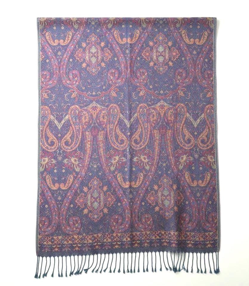 Reversible Soft Pashmina Shawl & Scarf for Women, Jacquard Brocade, Shawl, Sarong or Head Wraps