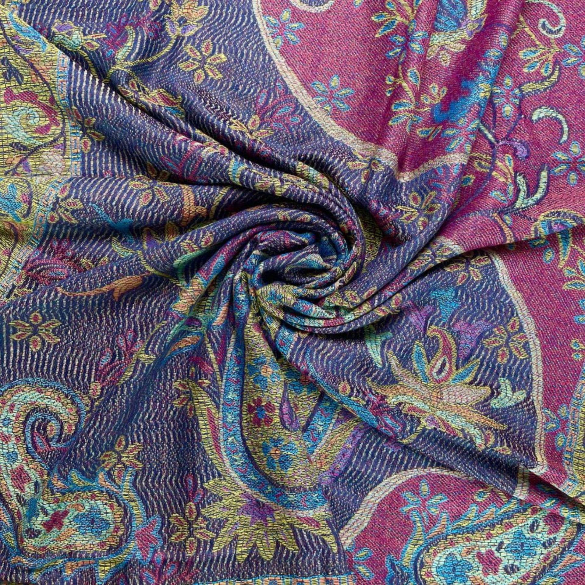 Reversible Soft Pashmina Shawl & Scarf for Women, Jacquard Brocade, Shawl, Sarong or Head Wraps