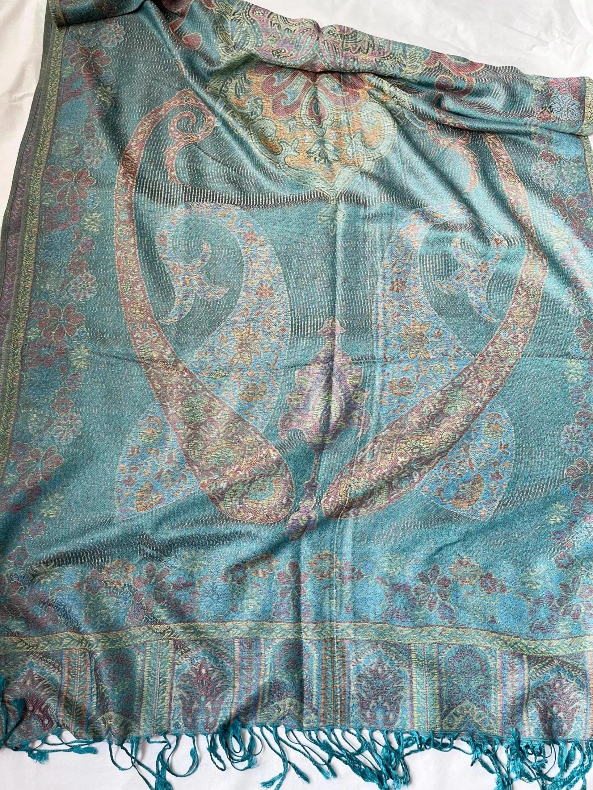 Soft Pashmina Shawl & Scarf for Women, Jacquard Brocade, Shawl, Sarong or Head Wraps