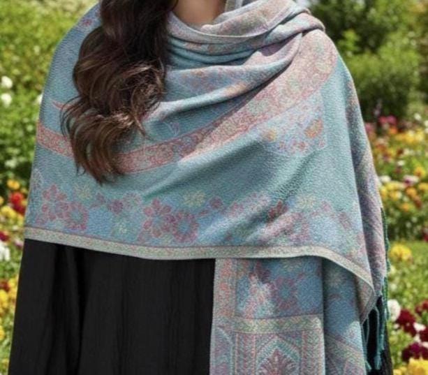 Soft Pashmina Shawl & Scarf for Women, Jacquard Brocade, Shawl, Sarong or Head Wraps