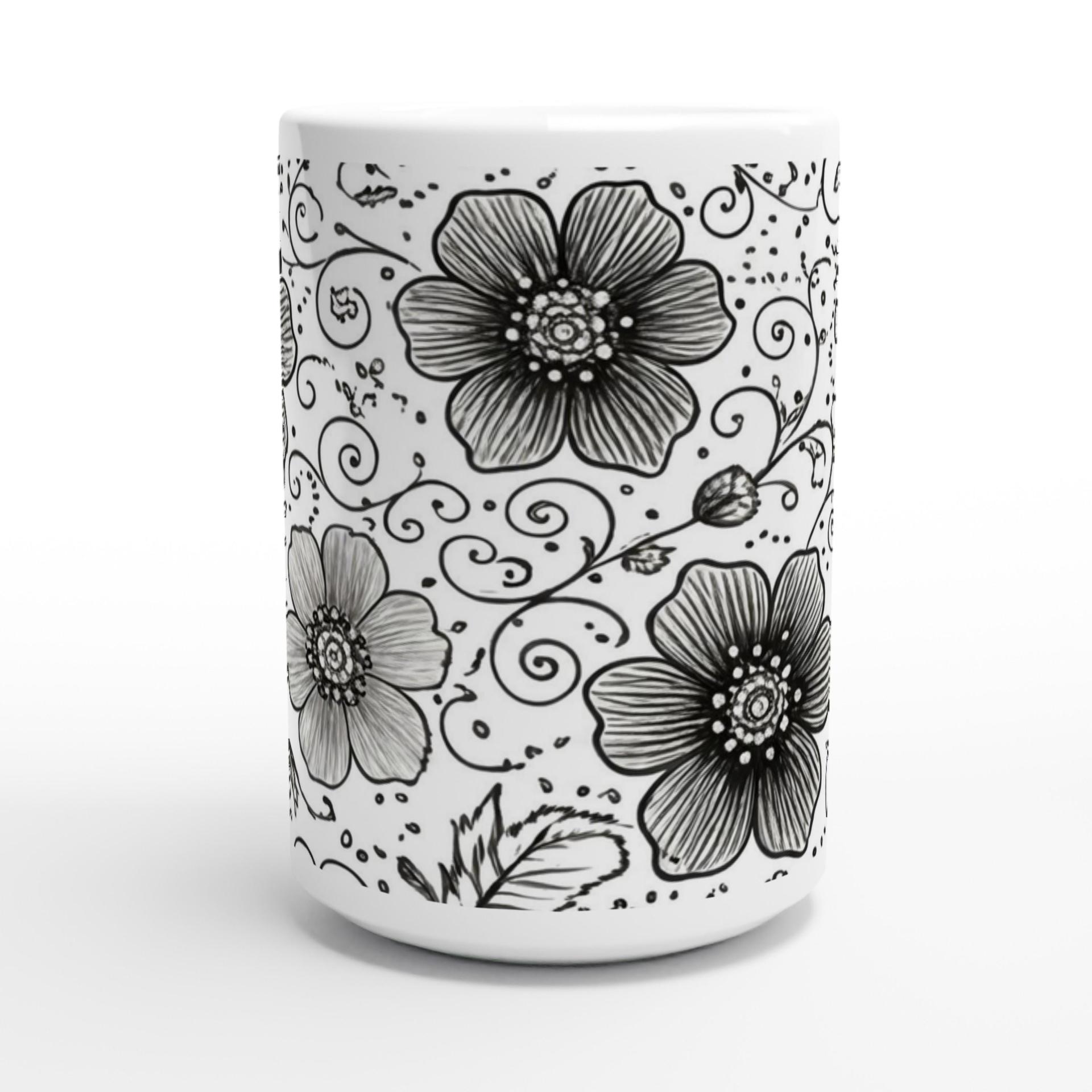 Floral Cups -  Large and Small Ceramic Mugs