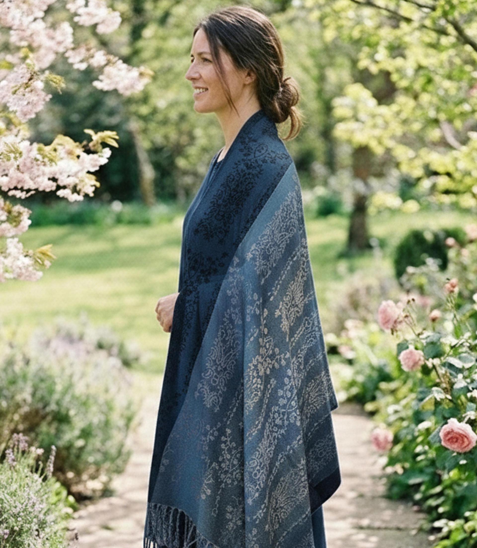 Soft Pashmina Shawl & Scarf for Women, Jacquard Brocade, Shawl, Sarong or Head Wraps