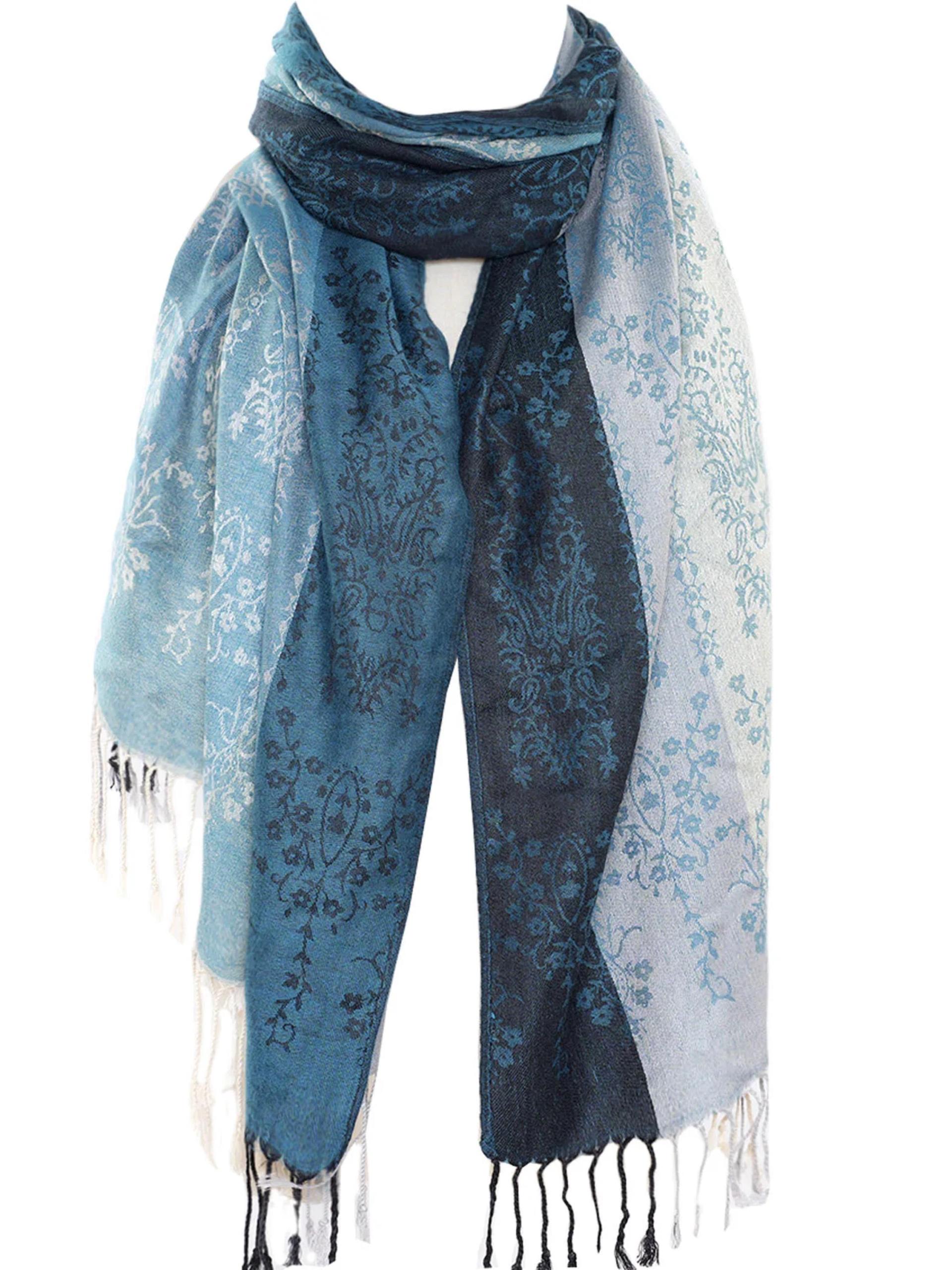 Soft Pashmina Shawl & Scarf for Women, Jacquard Brocade, Shawl, Sarong or Head Wraps