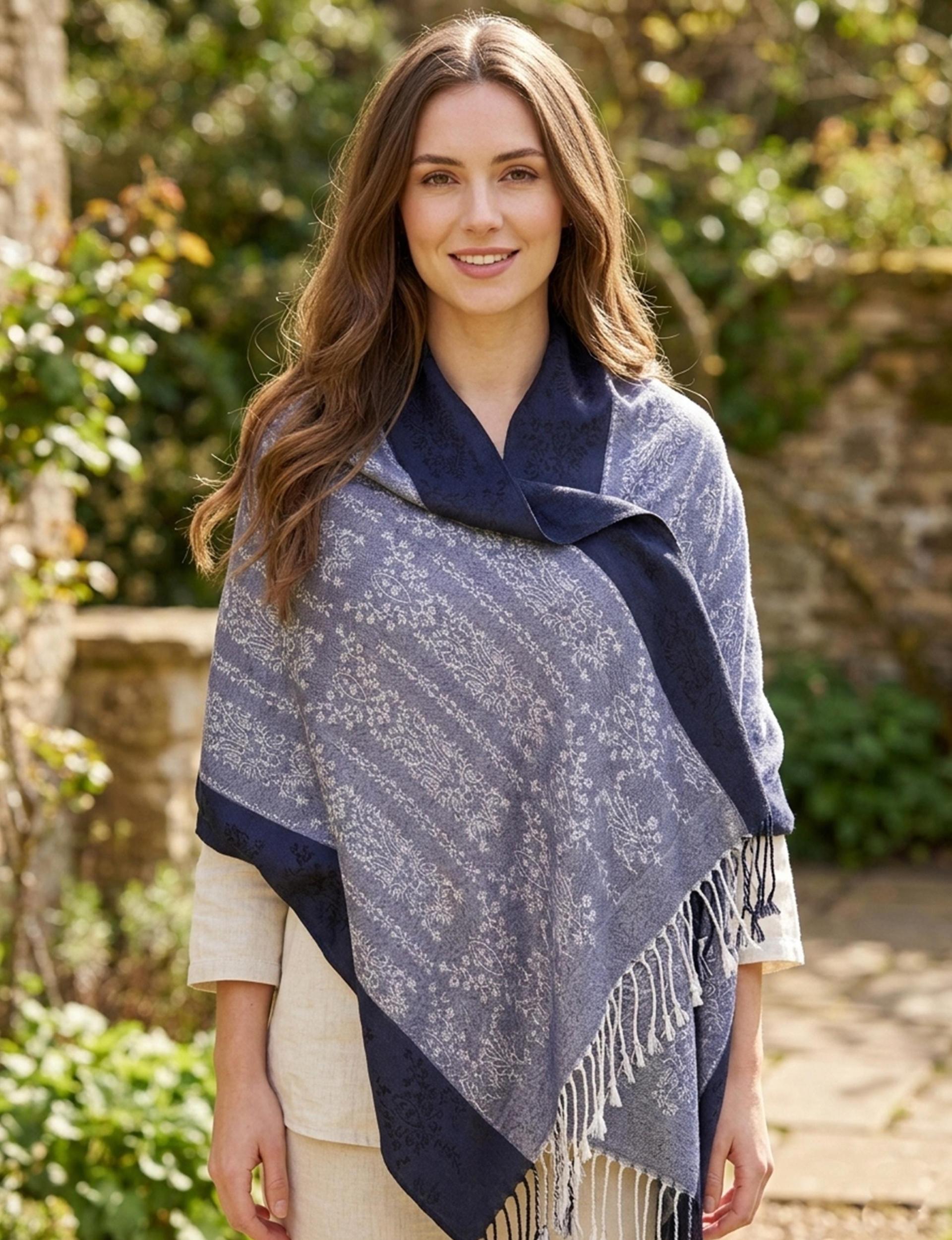 Soft Pashmina Shawl & Scarf for Women, Jacquard Brocade, Shawl, Sarong or Head Wraps
