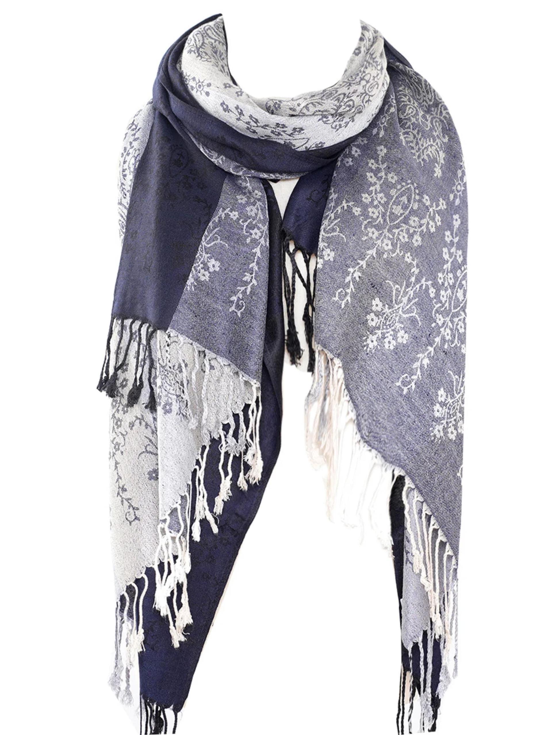 Soft Pashmina Shawl & Scarf for Women, Jacquard Brocade, Shawl, Sarong or Head Wraps