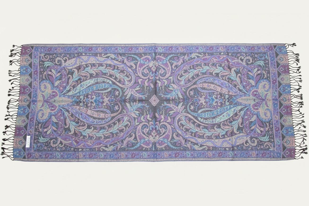 Reversible Soft Pashmina Shawl & Scarf for Women, Jacquard Brocade, Shawl, Sarong or Head Wraps