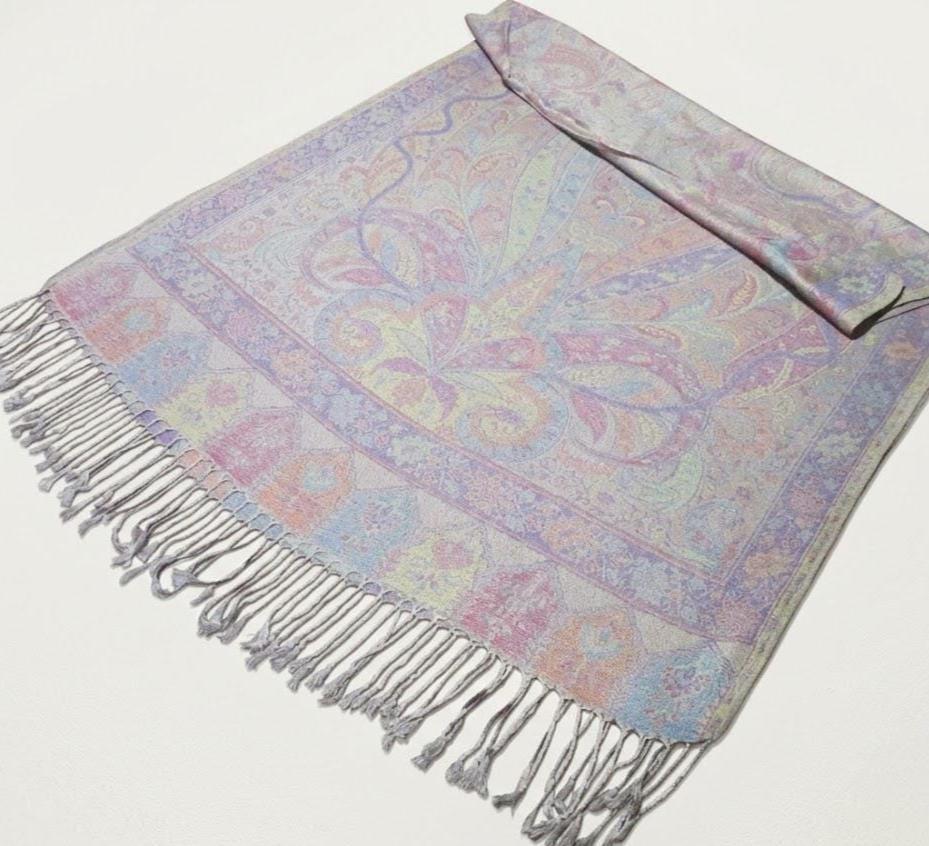 Soft Pashmina Shawl & Scarf for Women, Jacquard Brocade, Shawl, Sarong or Head Wraps