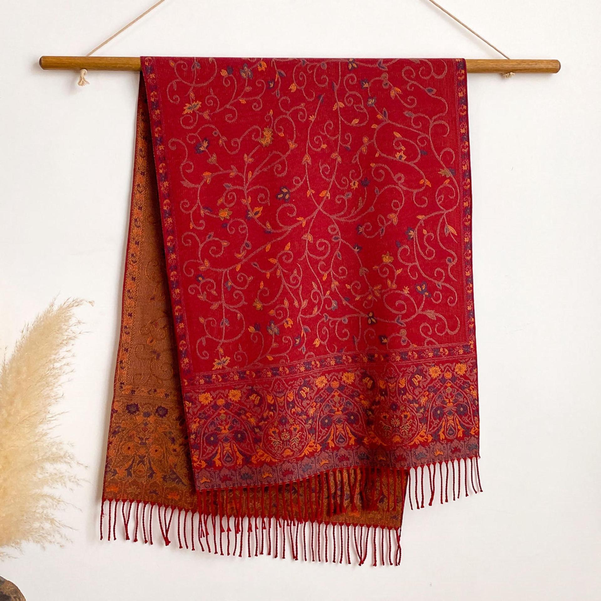 Thick & Soft Pashmina Shawl and Scarf for Women, Jacquard Brocade, Blanket Shawl