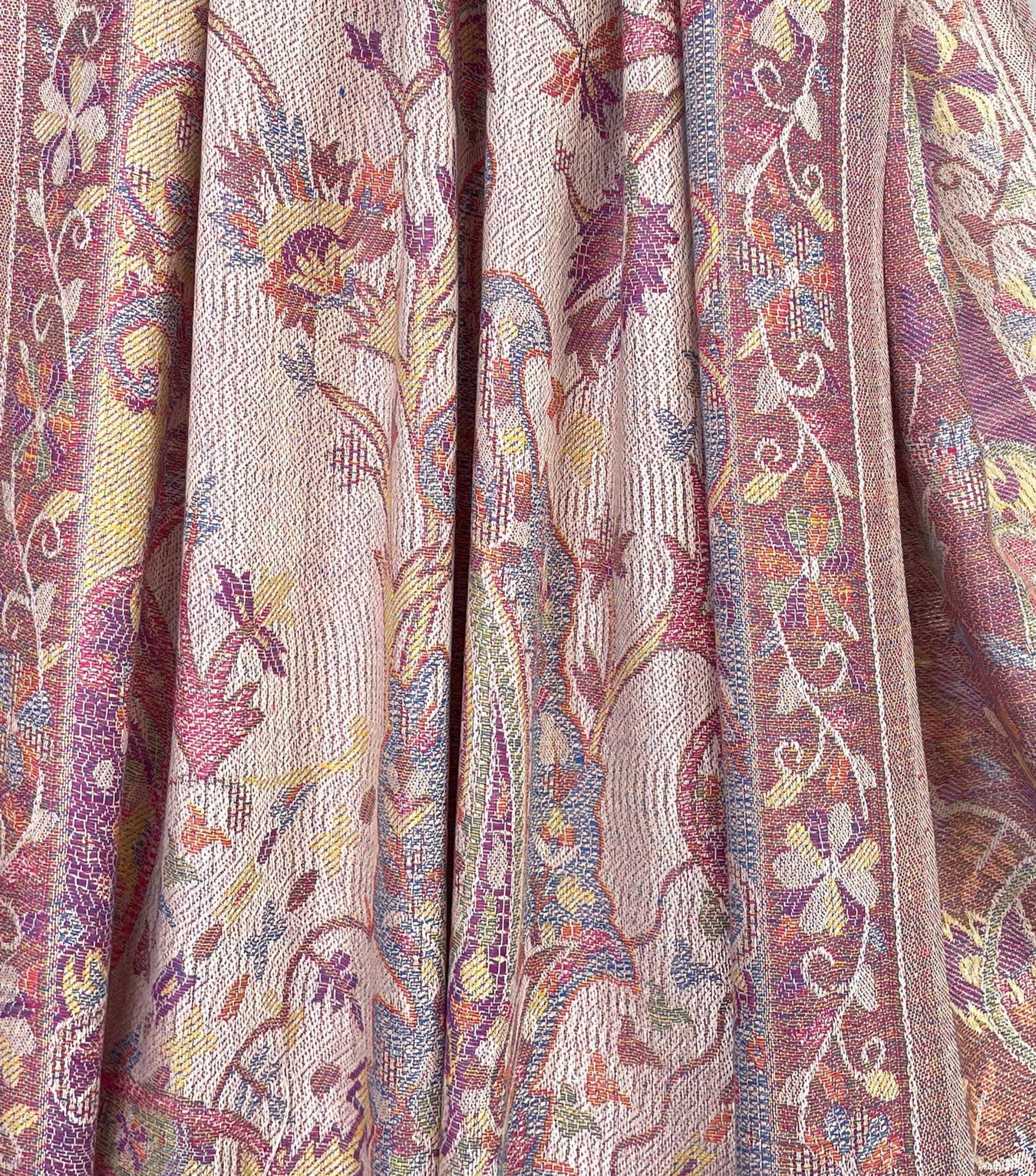 Reversible Soft Pashmina Shawl & Scarf for Women, Jacquard Brocade, Shawl, Sarong or Head Wraps