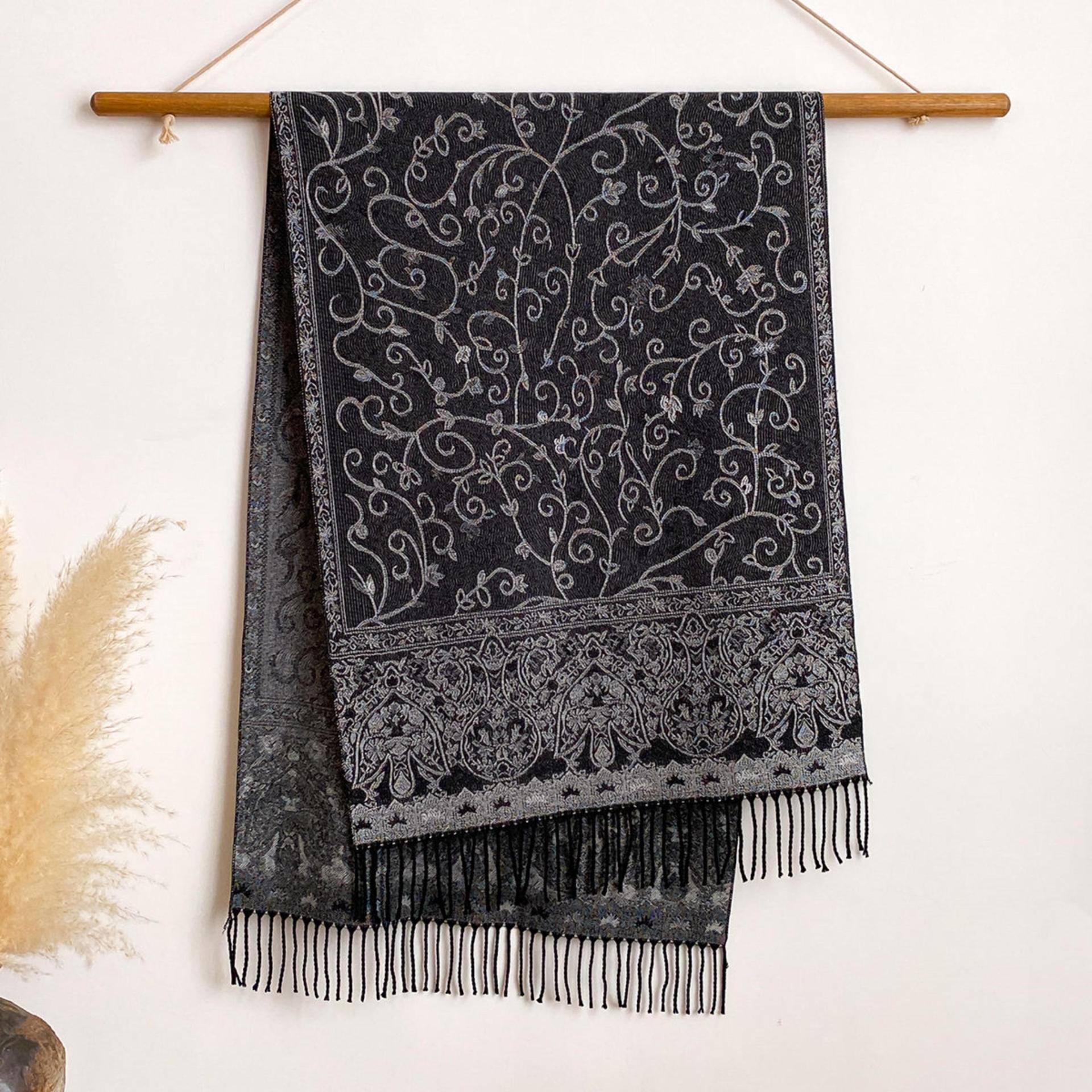 Thick & Soft Pashmina Shawl and Scarf for Women, Jacquard Brocade, Blanket Shawl