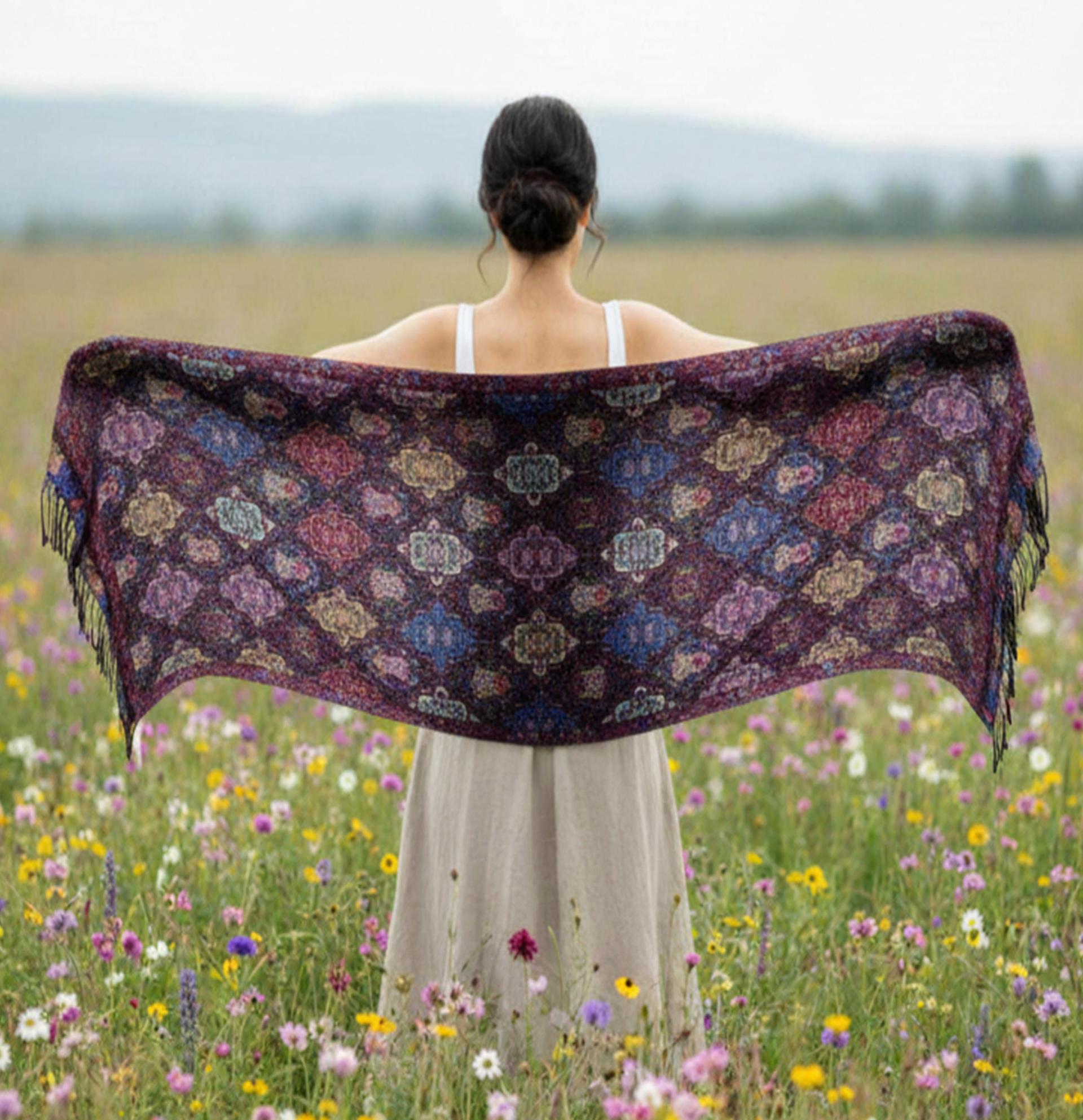 Reversible Soft Pashmina Shawl & Scarf for Women, Jacquard Brocade, Shawl, Sarong or Head Wraps
