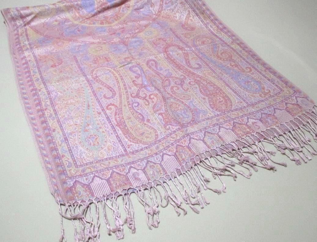 Soft Pashmina Shawl & Scarf for Women, Jacquard Brocade, Shawl, Sarong or Head Wraps