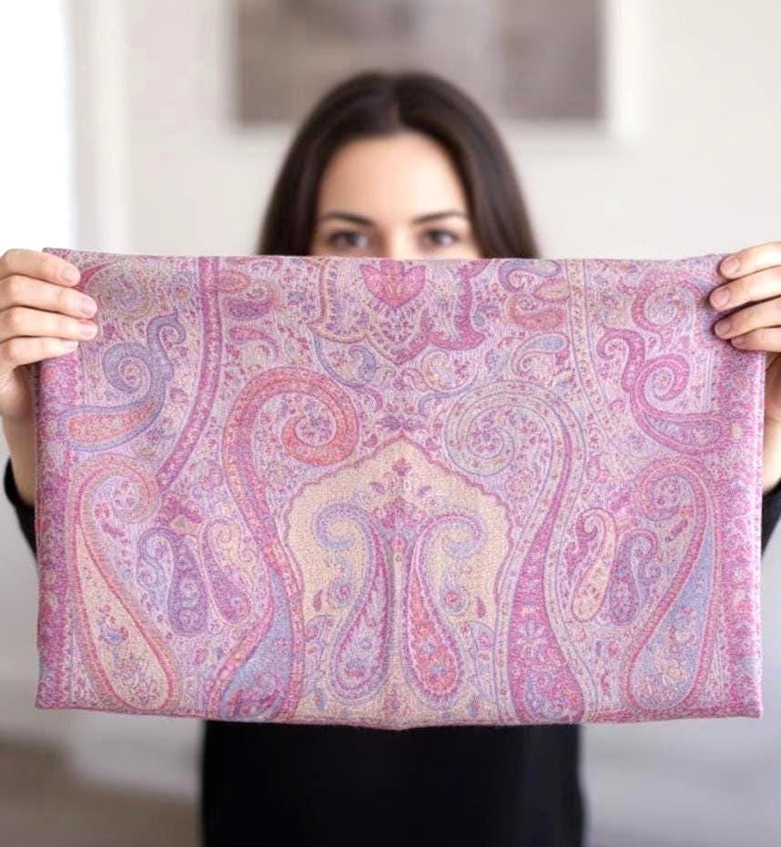 Soft Pashmina Shawl & Scarf for Women, Jacquard Brocade, Shawl, Sarong or Head Wraps