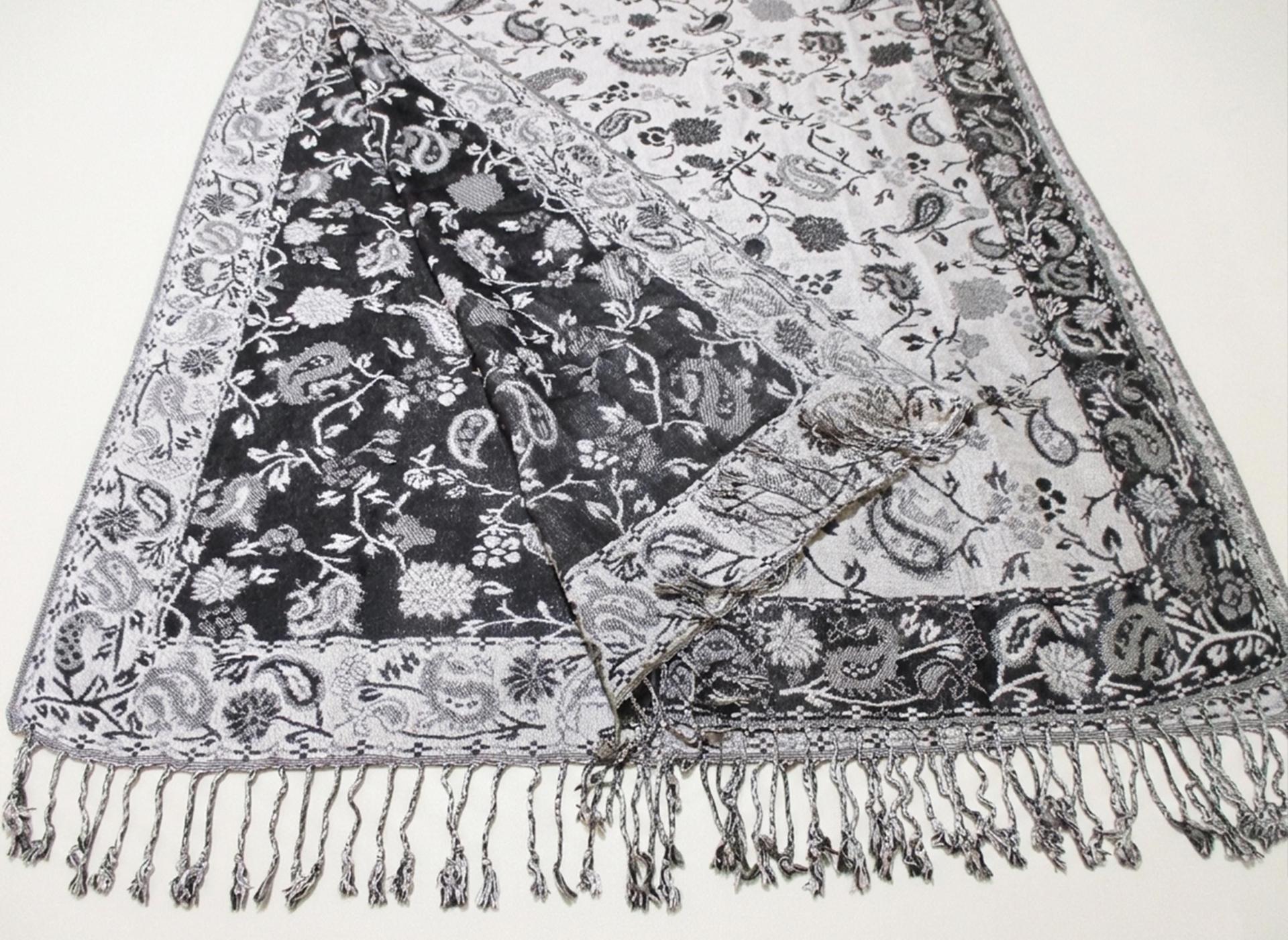 Soft Pashmina Shawl & Scarf for Women, Jacquard Brocade, Blanket Scarf, Head Wraps