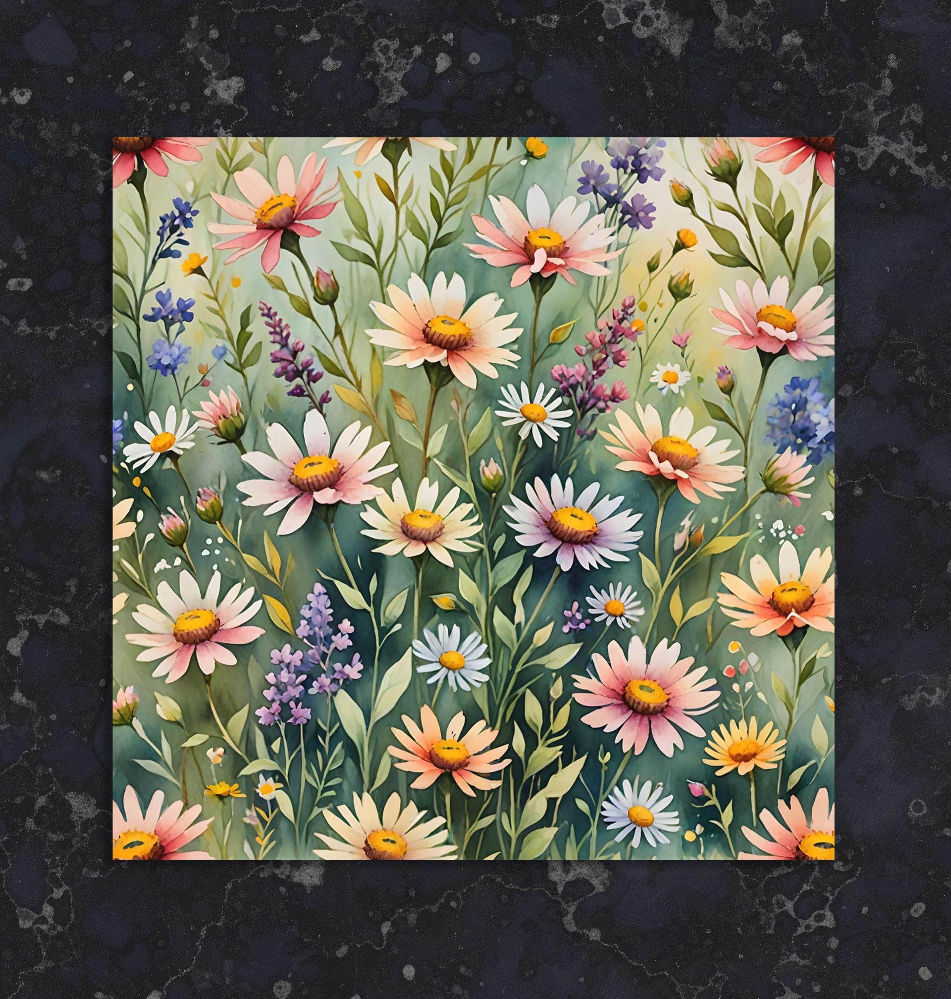 Flowers - Original Art Card - Single Card or Bulk 10 Pack of Gift Cards