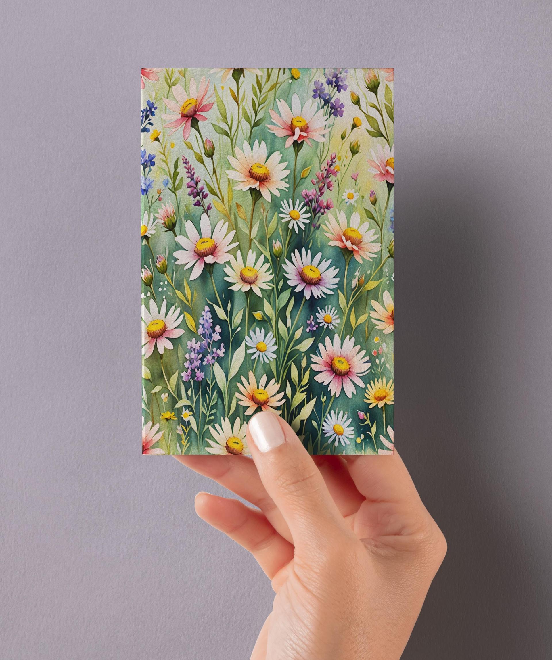 Flowers - Original Art Card - Single Card or Bulk 10 Pack of Gift Cards
