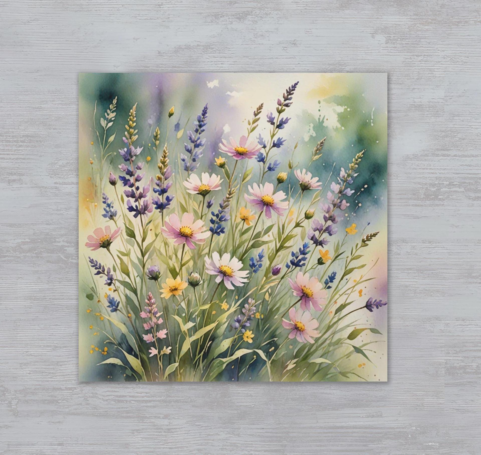 Flowers - Original Art Card - Single Card or Bulk 10 Pack of Gift Cards