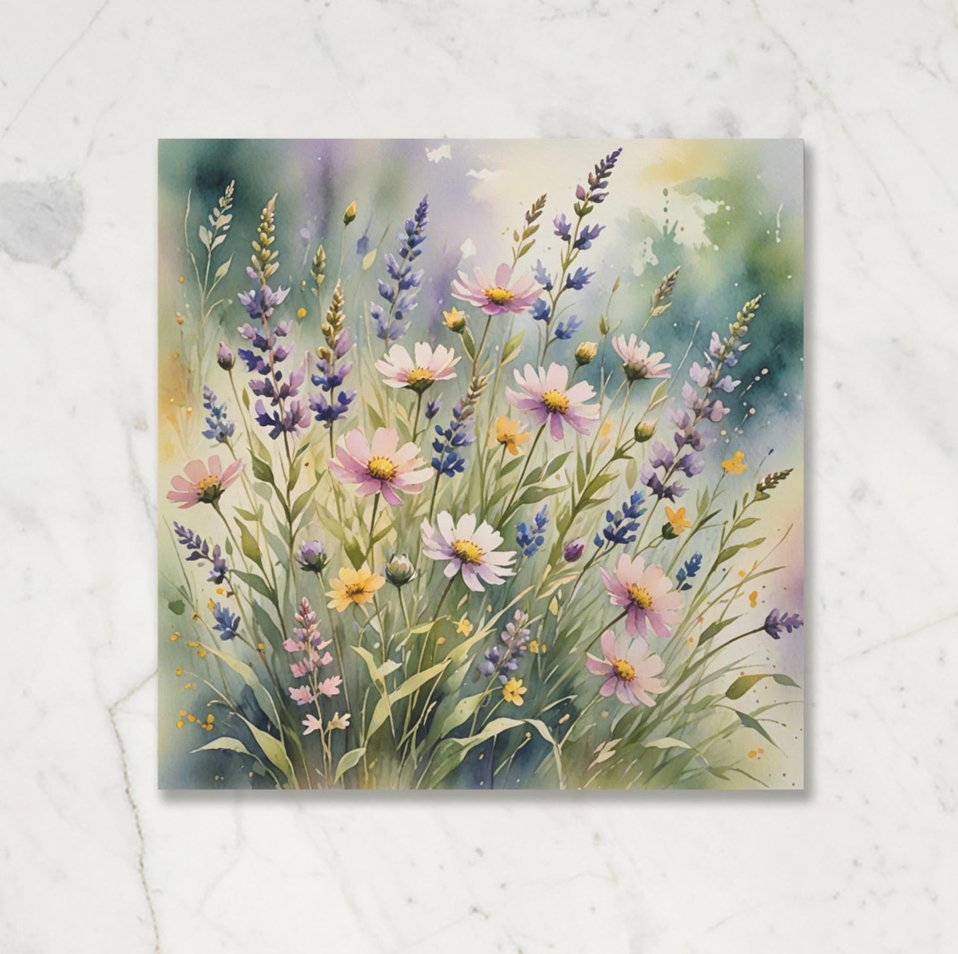 Flowers - Original Art Card - Single Card or Bulk 10 Pack of Gift Cards