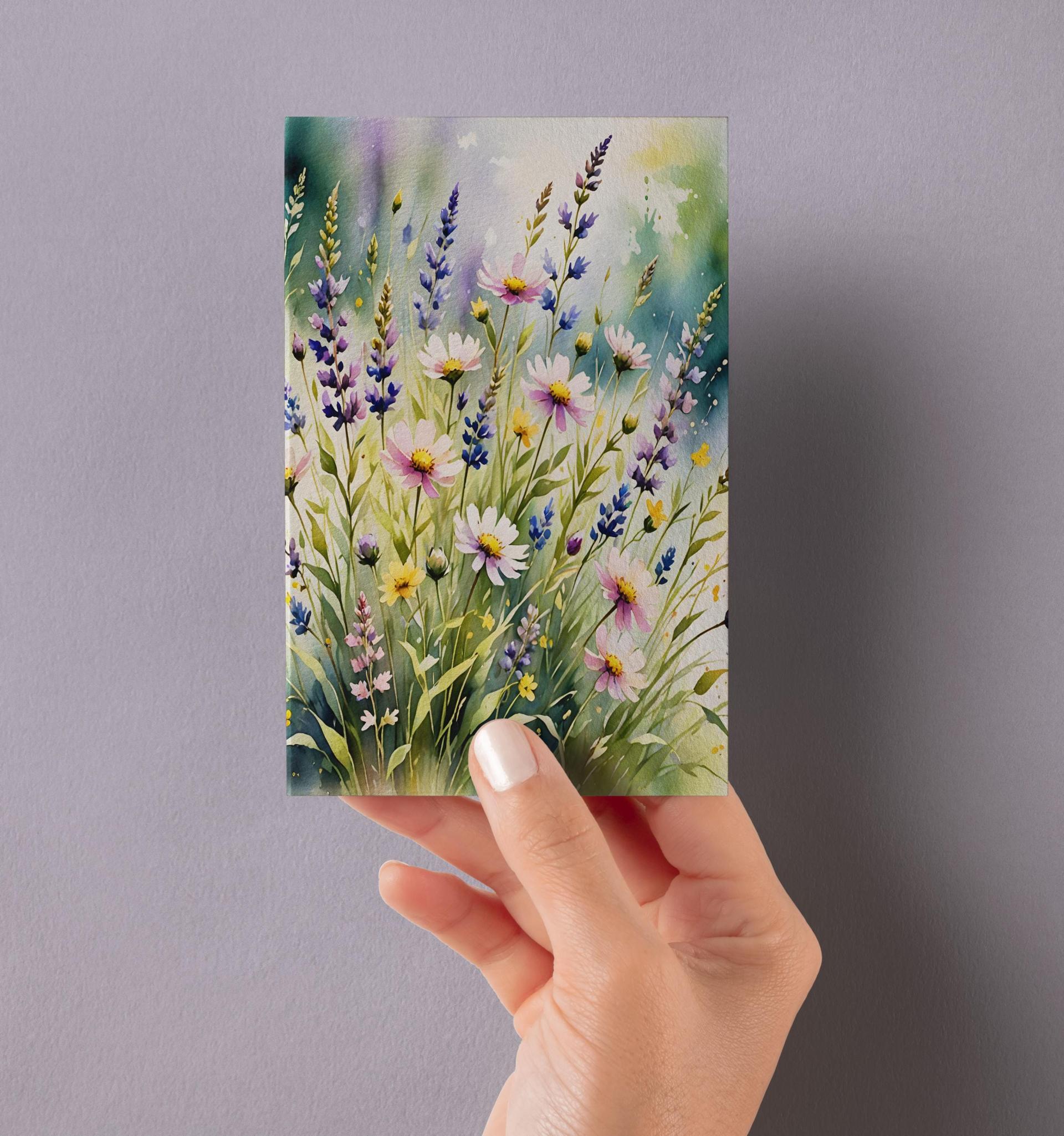 Flowers - Original Art Card - Single Card or Bulk 10 Pack of Gift Cards