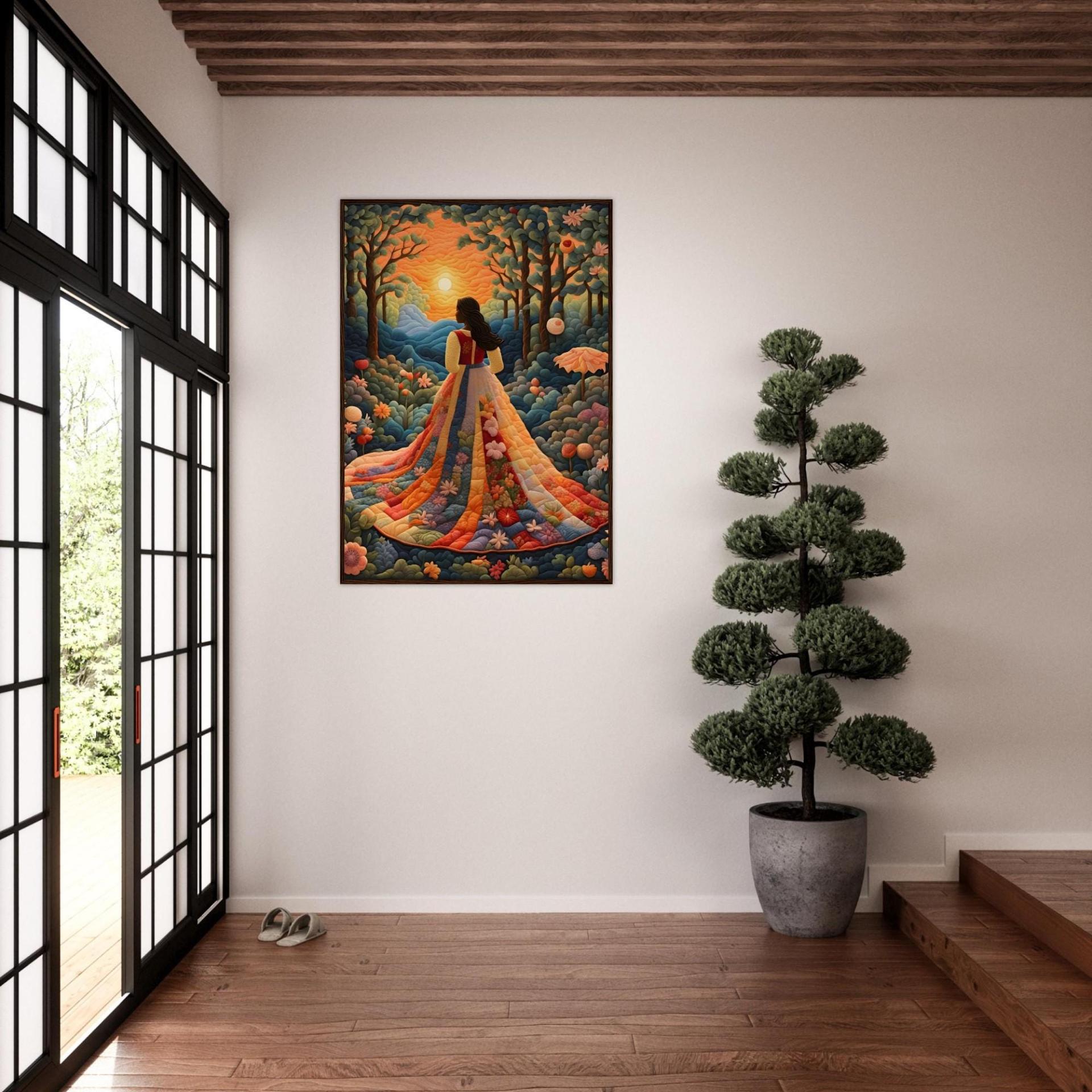 Floral Forest Print - Framed or Unframed - Original Art - Print on Paper