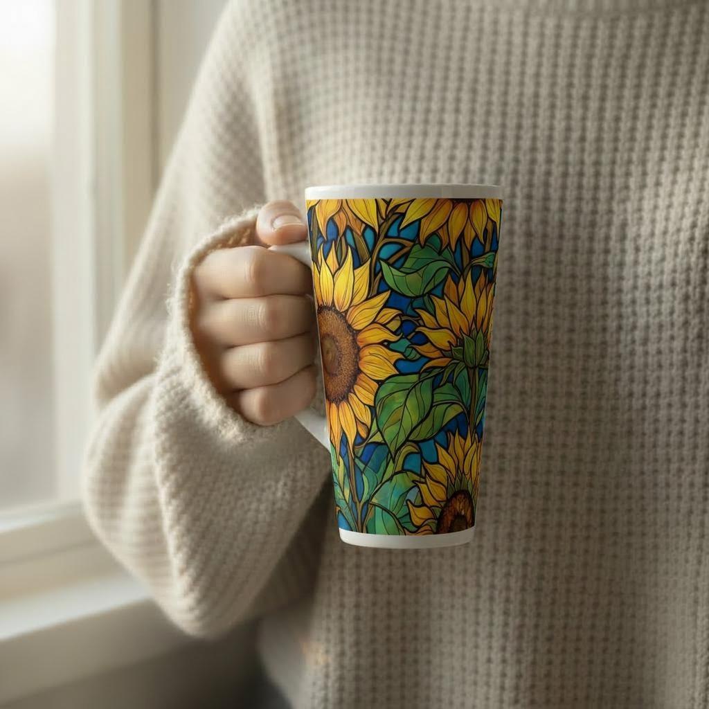 Latte 17oz Ceramic Mug - Coffee or Tea Cup, Extra Tall