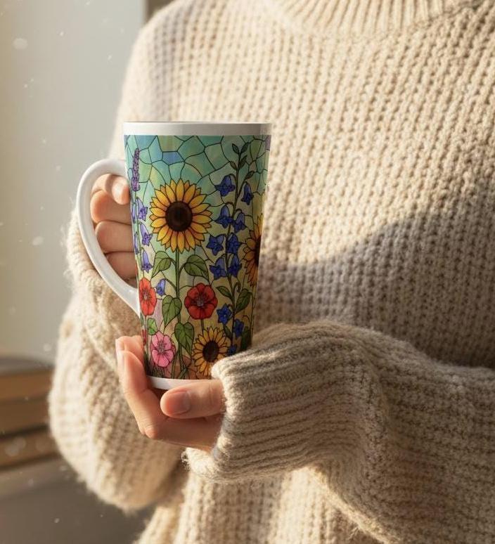 Latte 17oz Ceramic Mug - Coffee or Tea Cup, Extra Tall