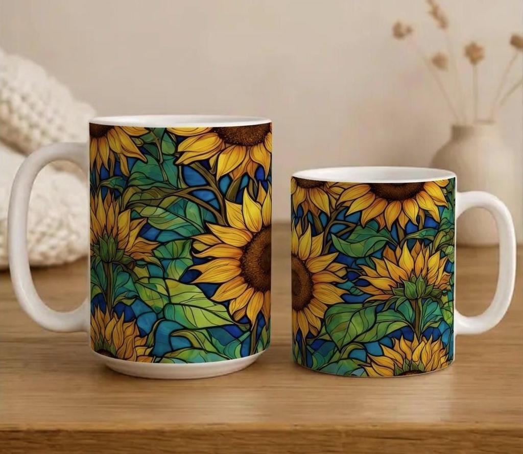 Floral Cups -  Large and Small Ceramic Mugs