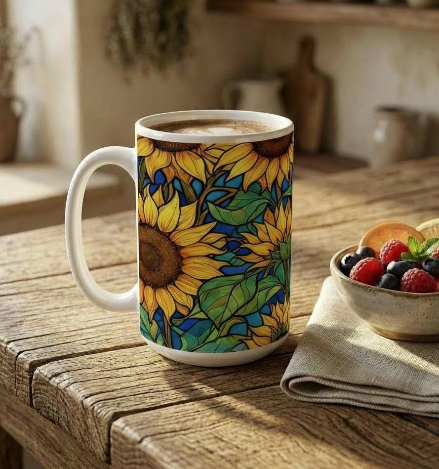 Floral Cups -  Large and Small Ceramic Mugs