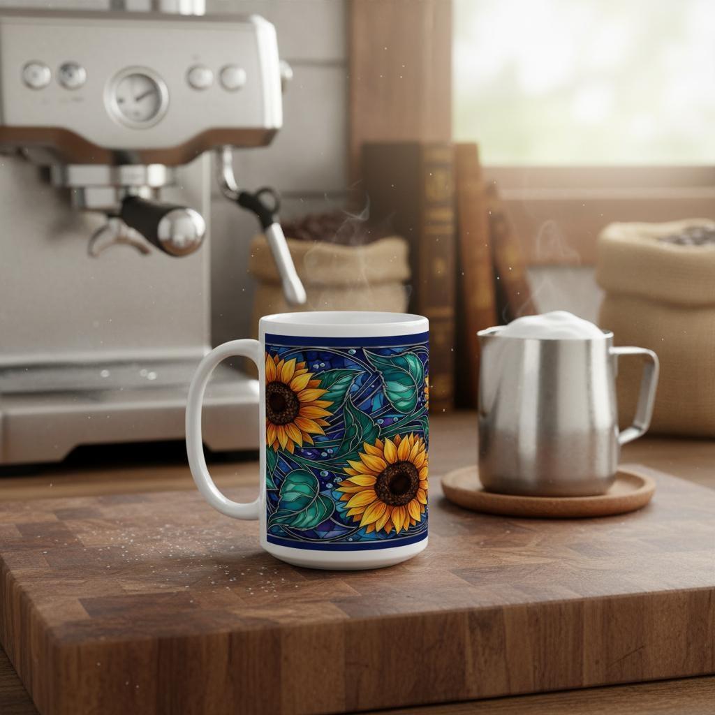 Sunflower Mug - Floral Cups -  Large and Small Ceramic Mugs