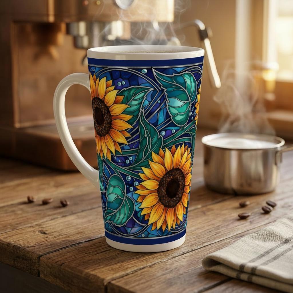 Latte 17oz Ceramic Mug - Coffee or Tea Cup, Extra Tall