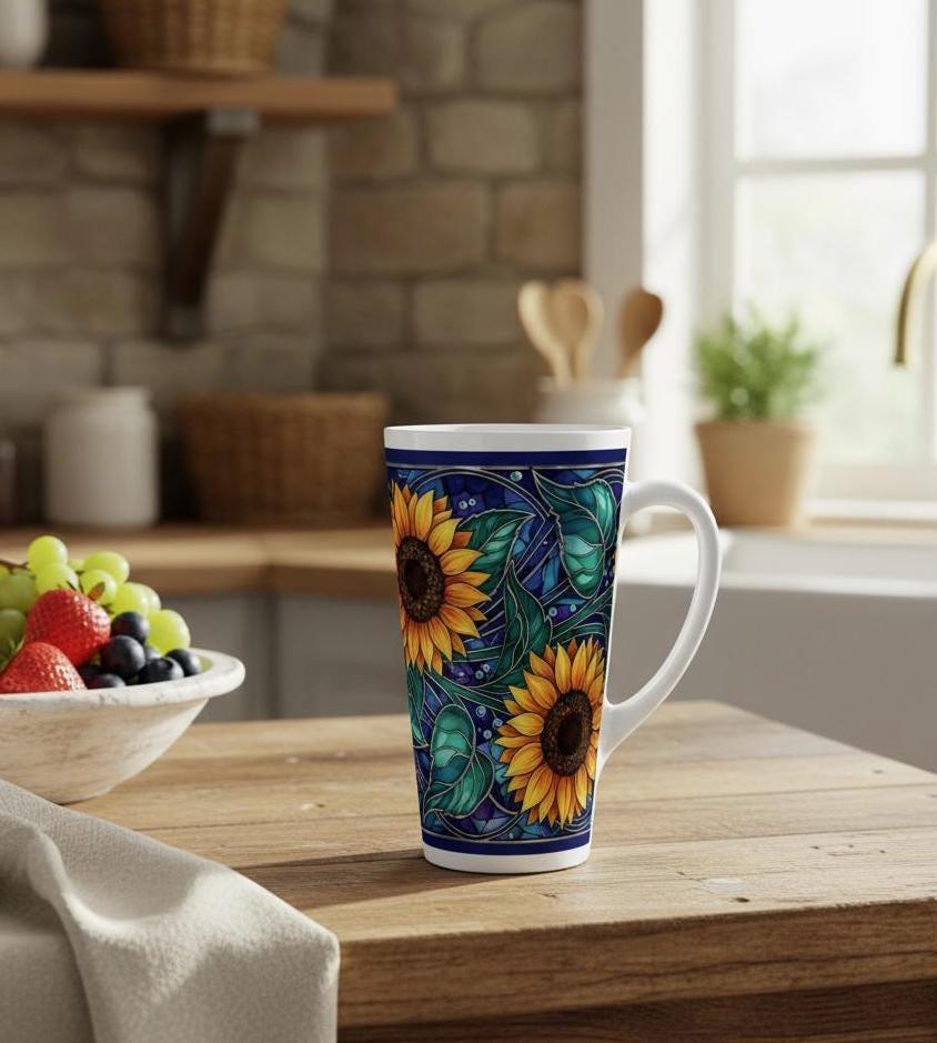 Latte 17oz Ceramic Mug - Coffee or Tea Cup, Extra Tall