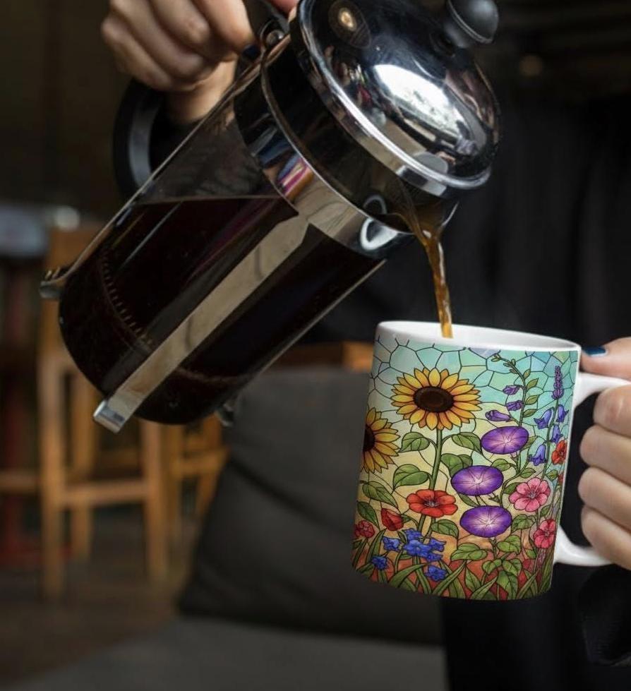 Floral Cups -  Large and Small Ceramic Mugs
