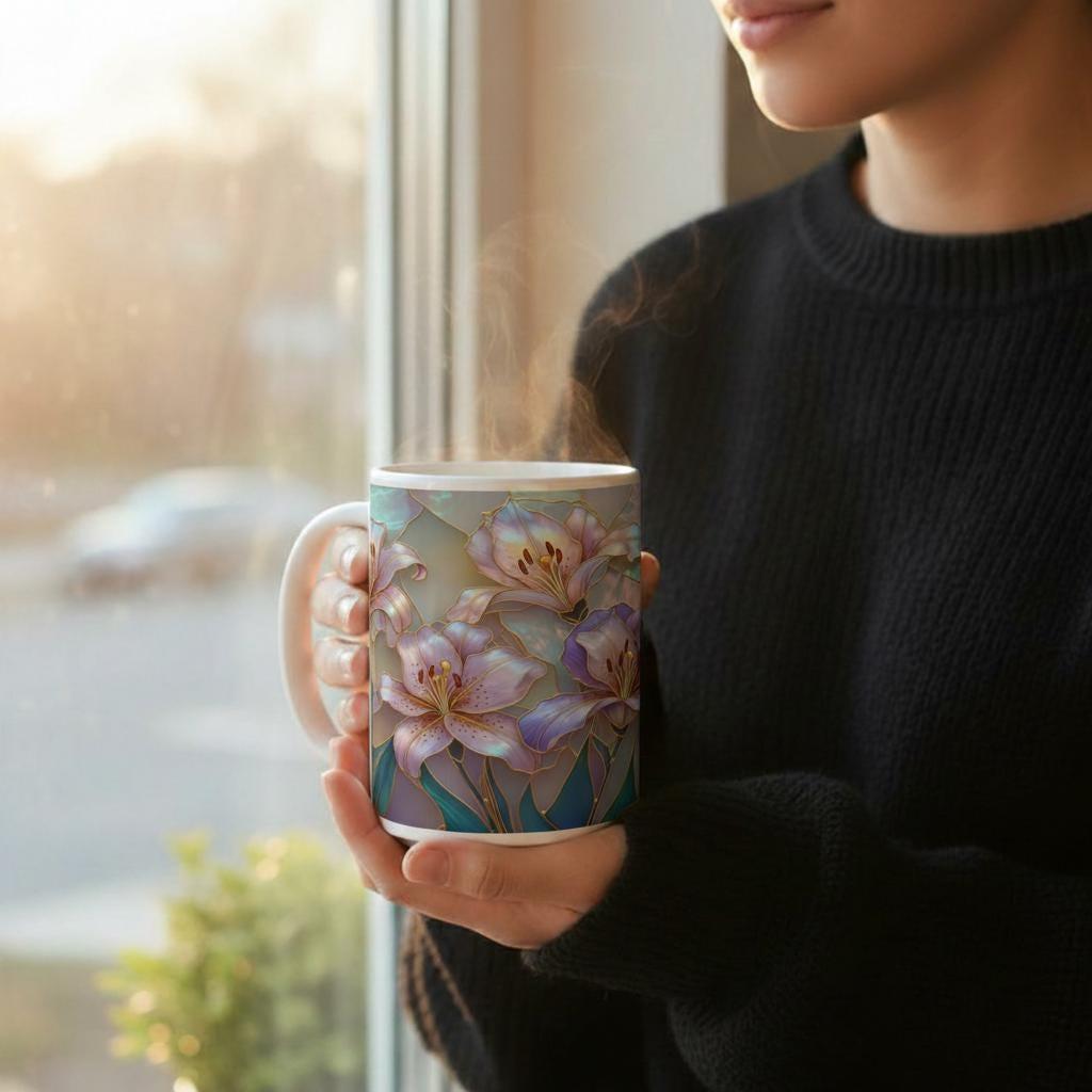 Floral Cups -  Large and Small Ceramic Mugs