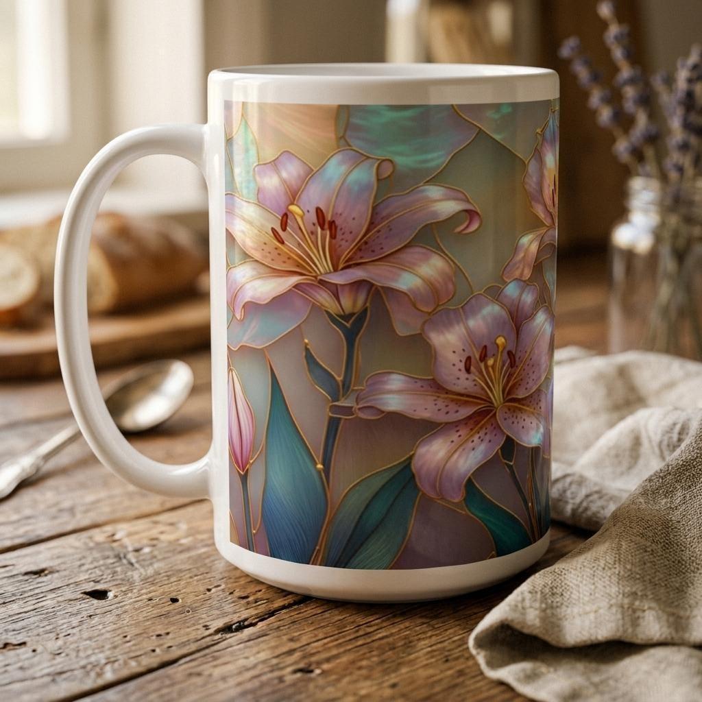 Floral Cups -  Large and Small Ceramic Mugs