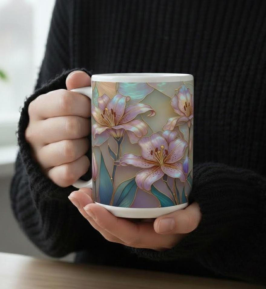 Floral Cups -  Large and Small Ceramic Mugs