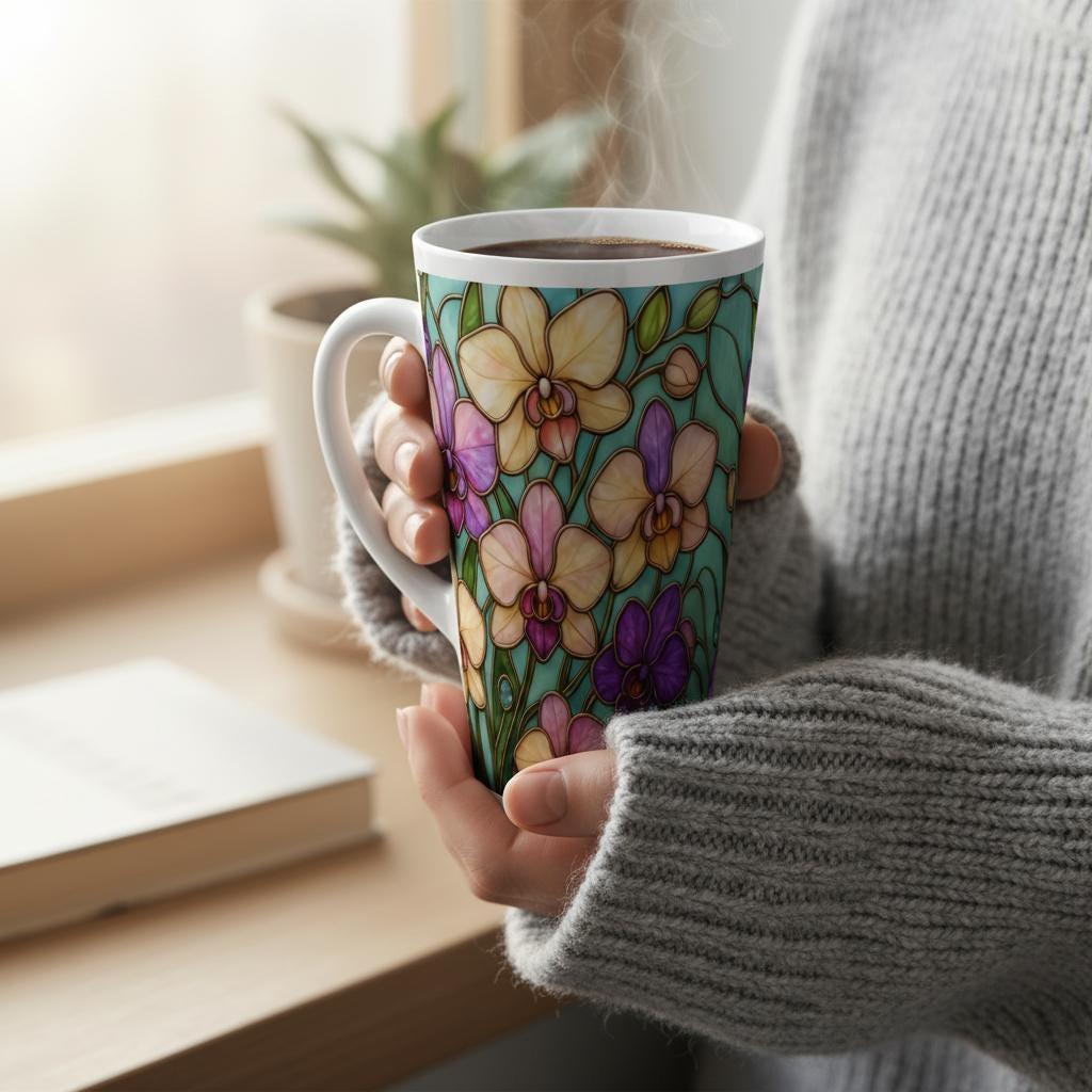 Latte 17oz Ceramic Mug - Coffee or Tea Cup, Extra Tall