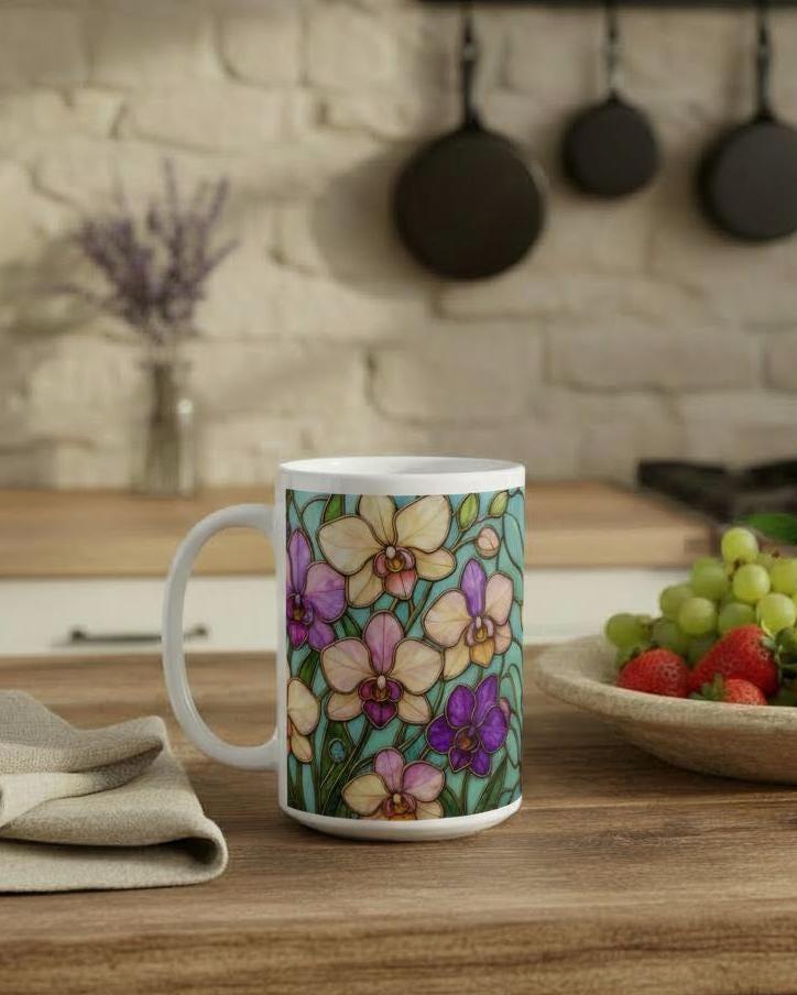 Floral Cups -  Large and Small Ceramic Mugs