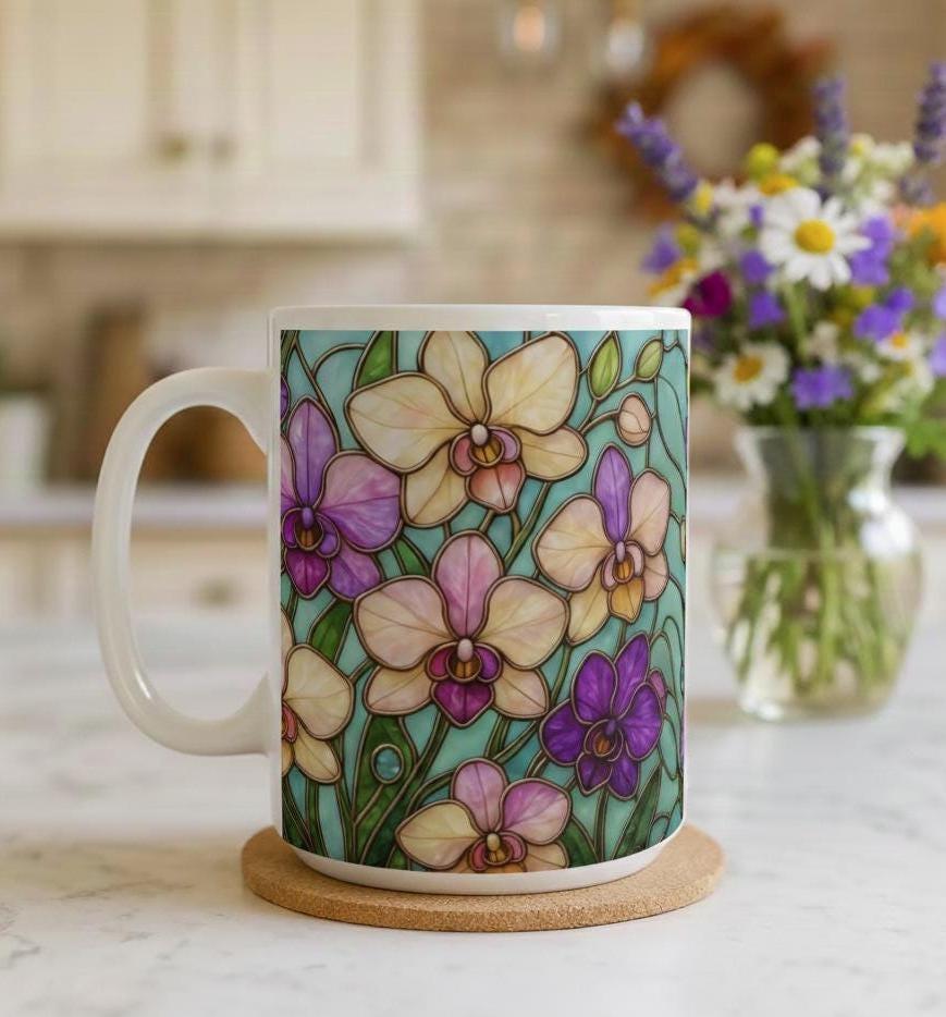 Floral Cups -  Large and Small Ceramic Mugs