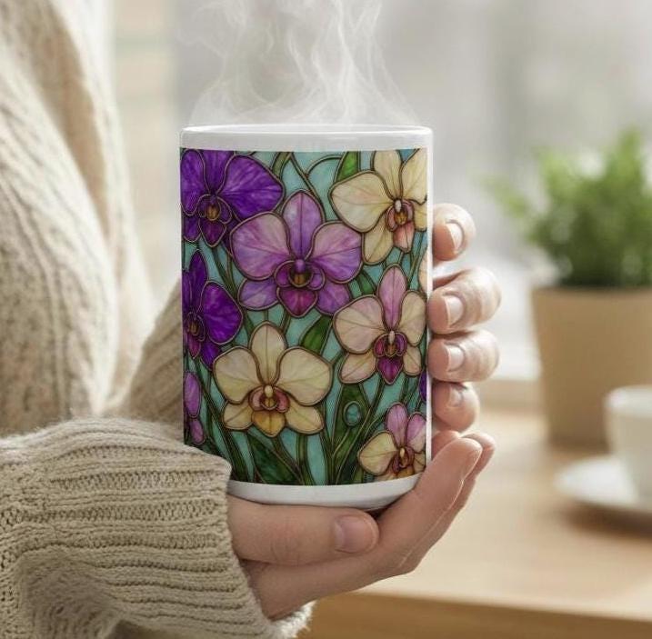 Floral Cups -  Large and Small Ceramic Mugs