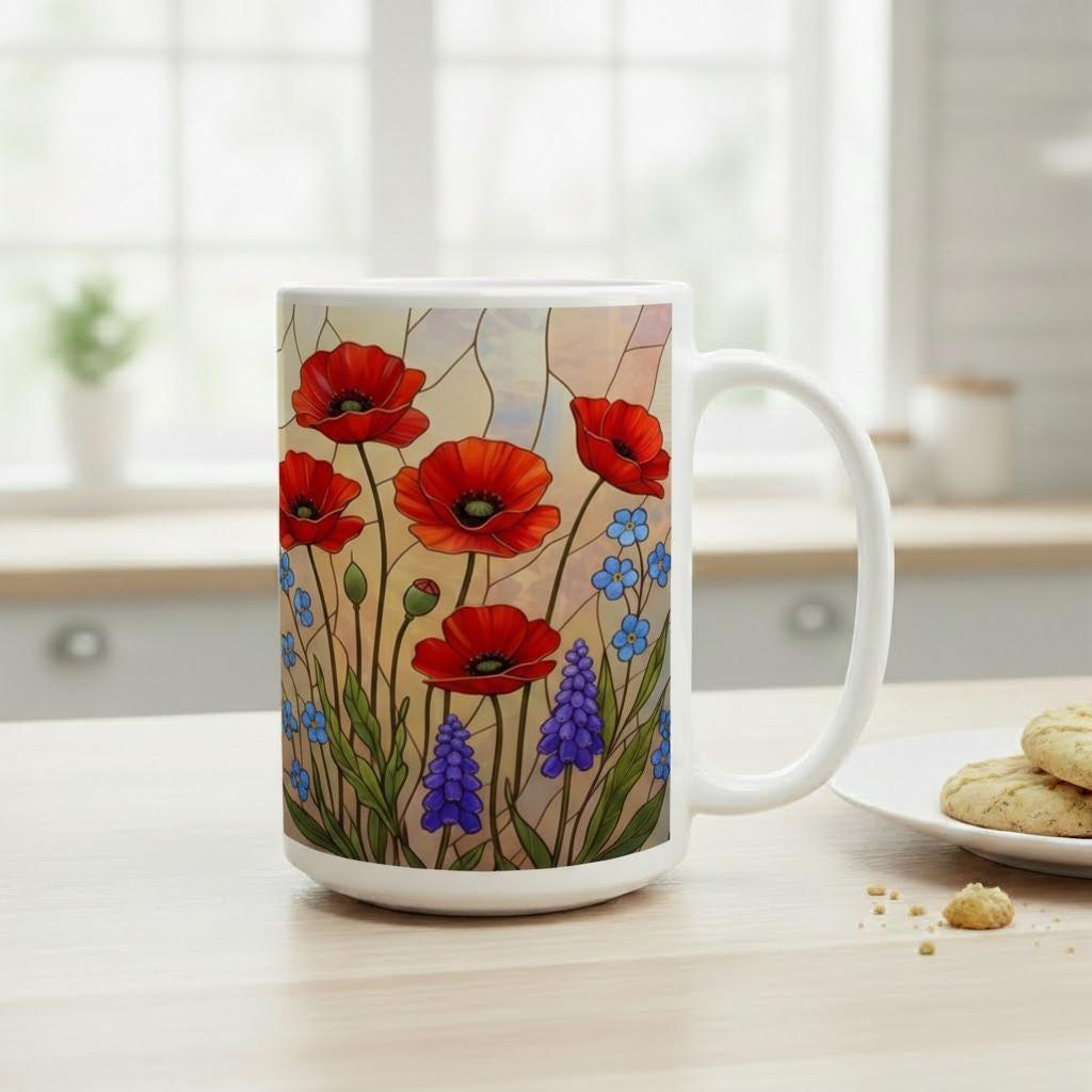 Floral Cups -  Large and Small Ceramic Mugs