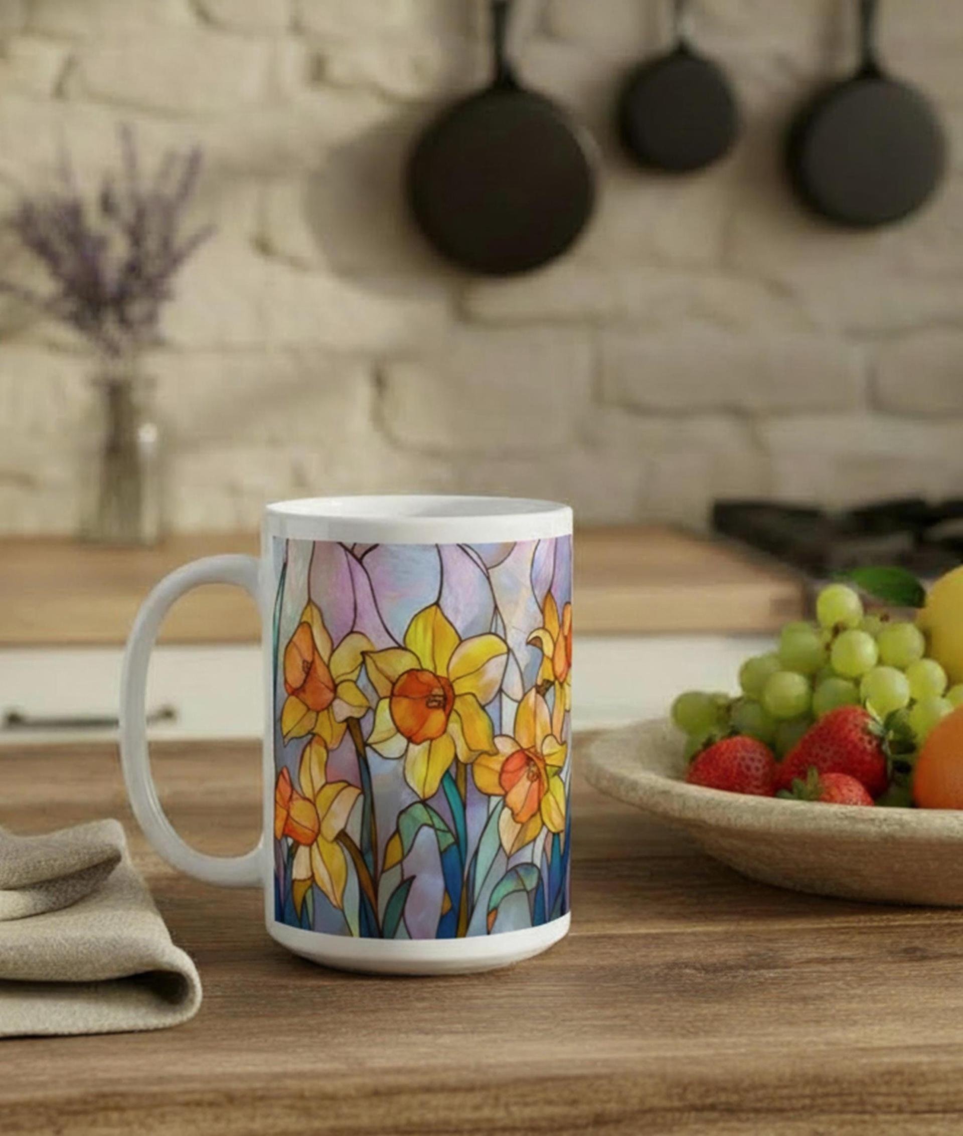Floral Cups - Large and Small Ceramic Mugs