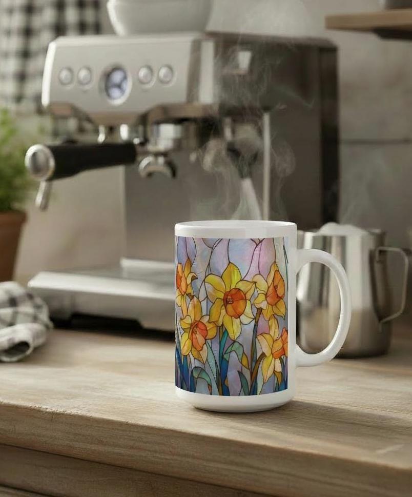 Floral Cups - Large and Small Ceramic Mugs