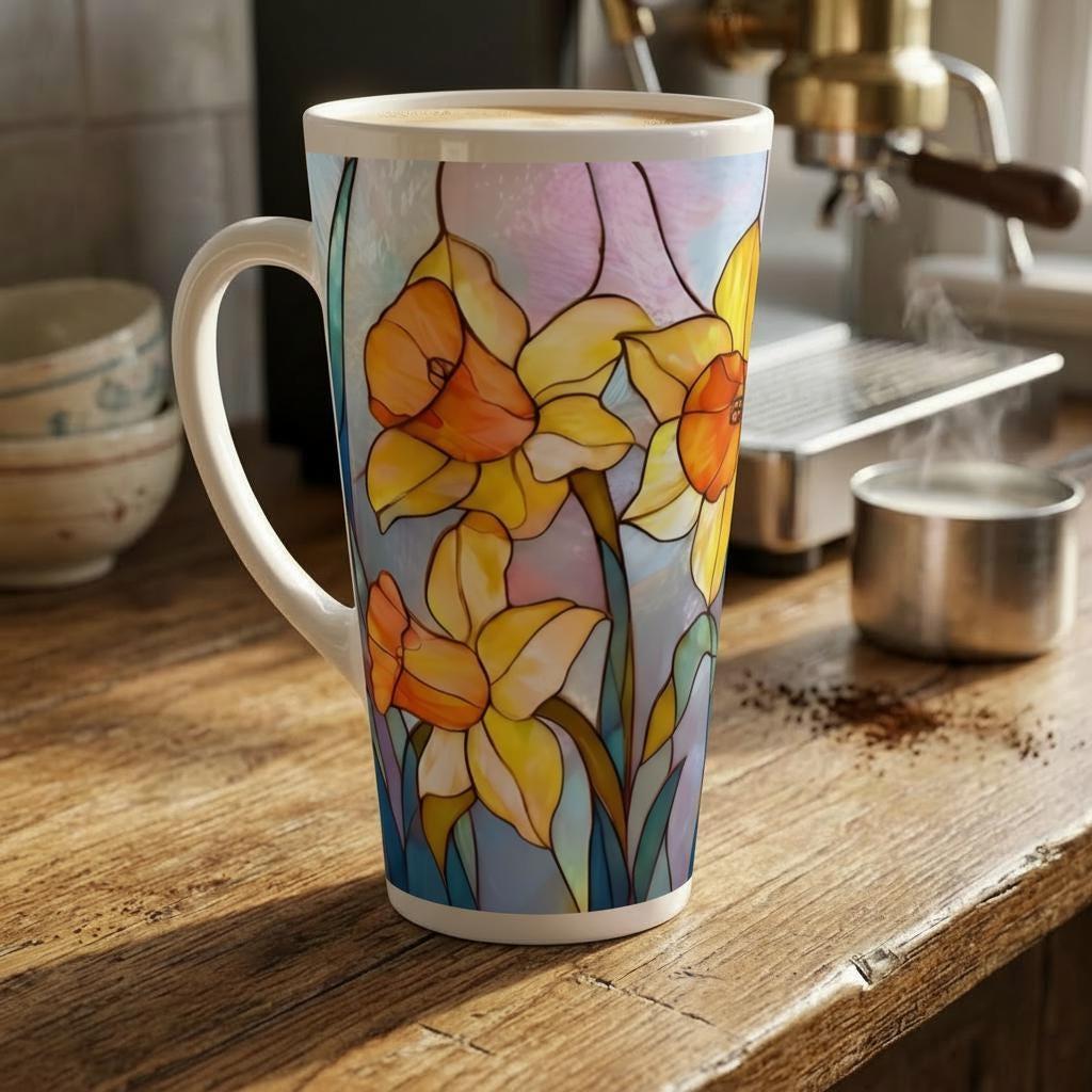 Latte 17oz Ceramic Mug - Coffee or Tea Cup, Extra Tall