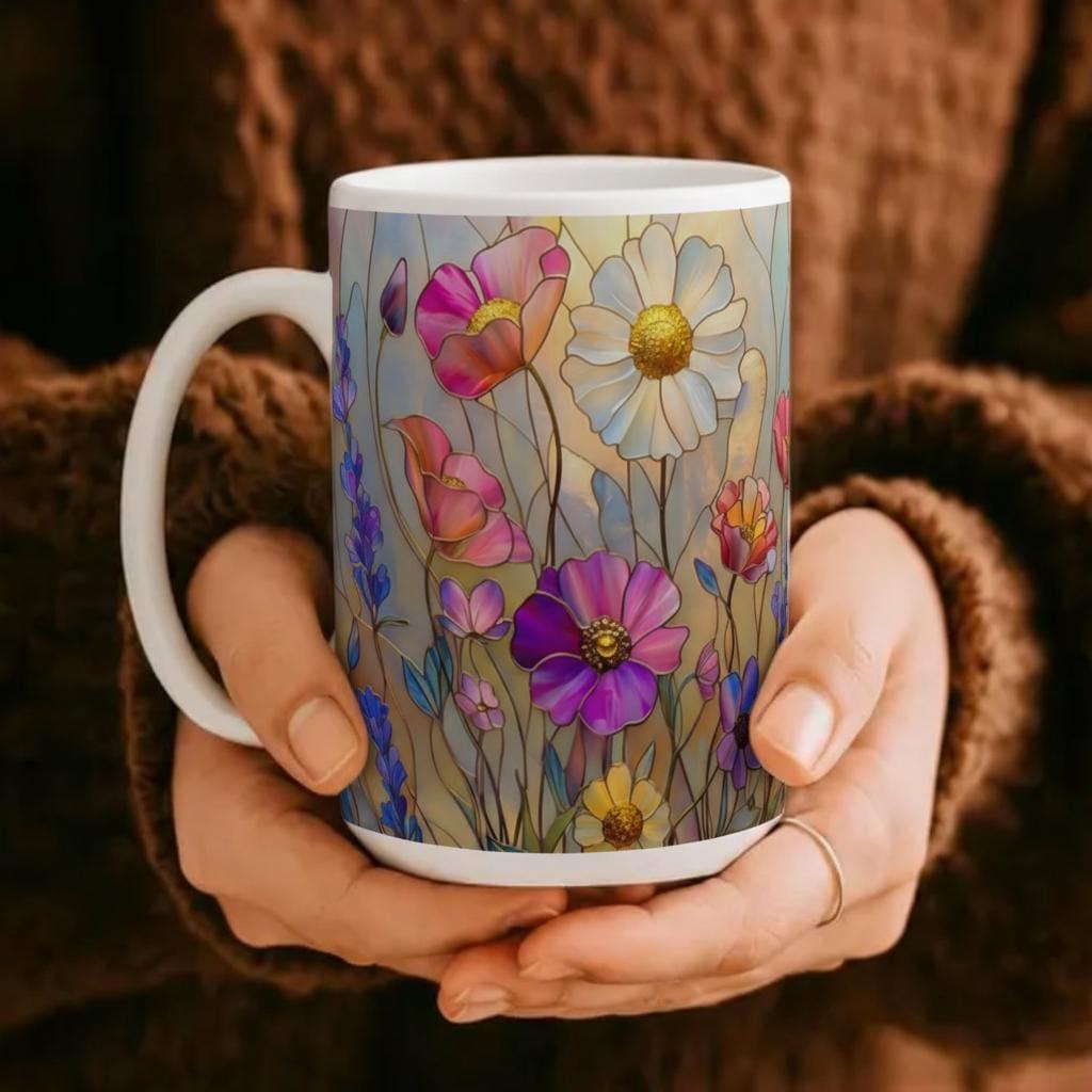 Floral Cups -  Large and Small Ceramic Mugs