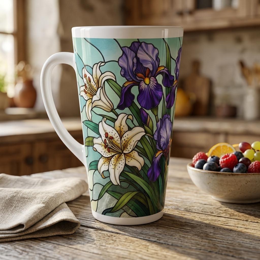 Latte 17oz Ceramic Mug - Coffee or Tea Cup, Extra Tall