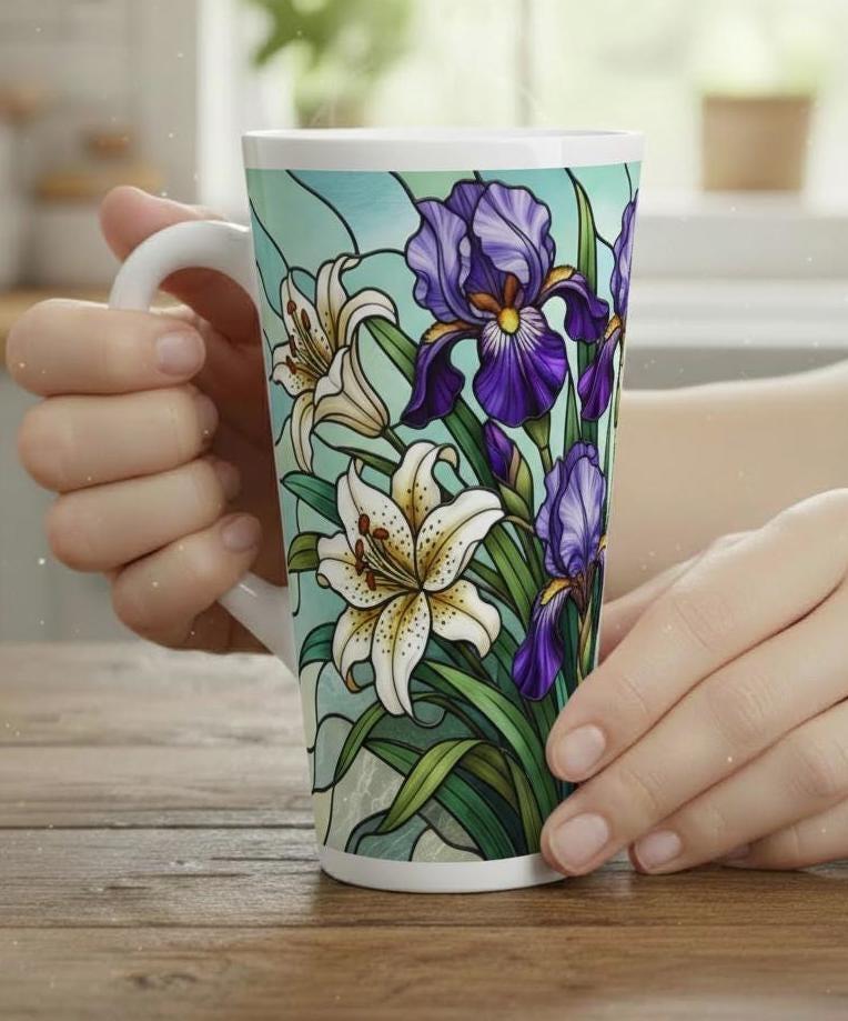 Latte 17oz Ceramic Mug - Coffee or Tea Cup, Extra Tall