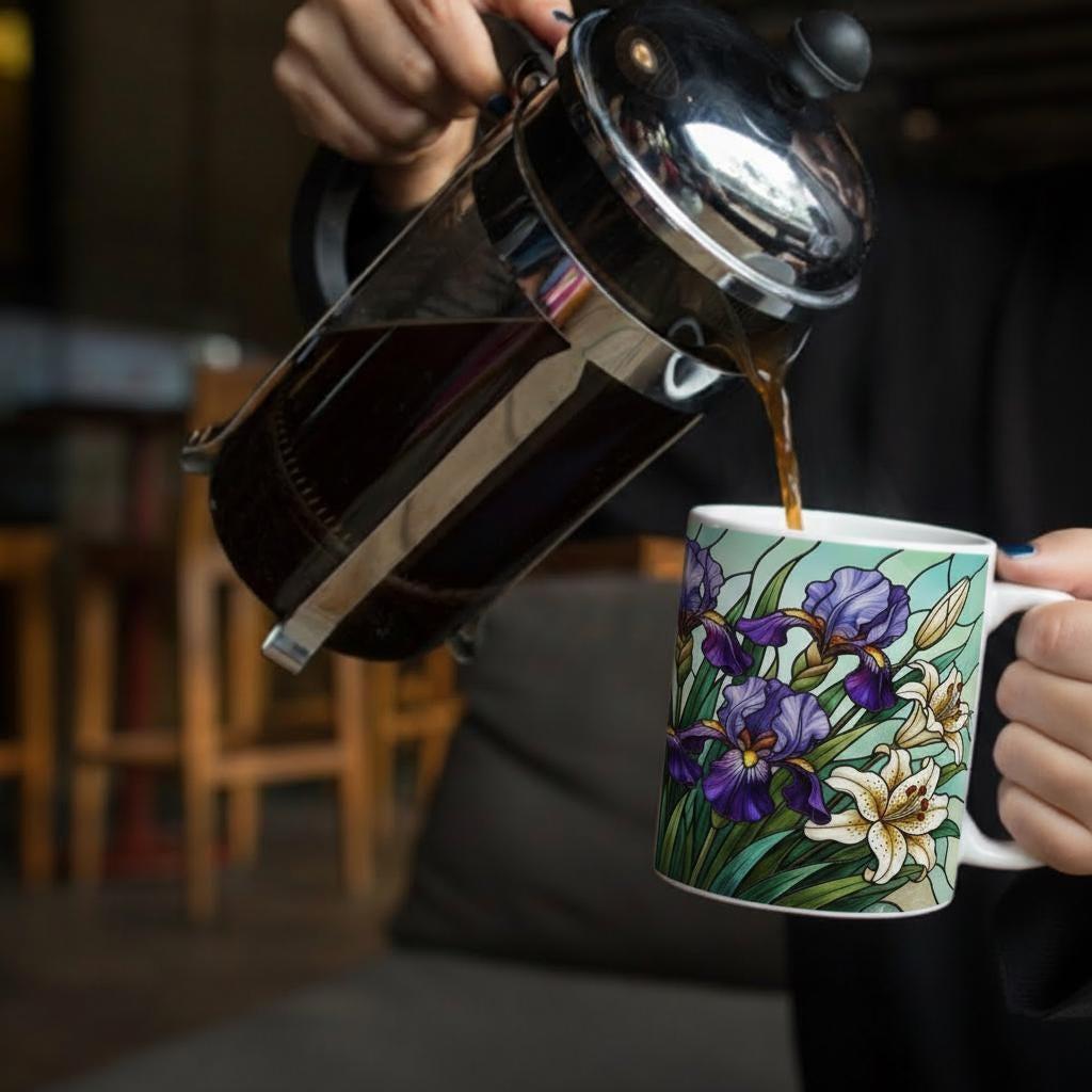 Floral Cups -  Large and Small Ceramic Mugs