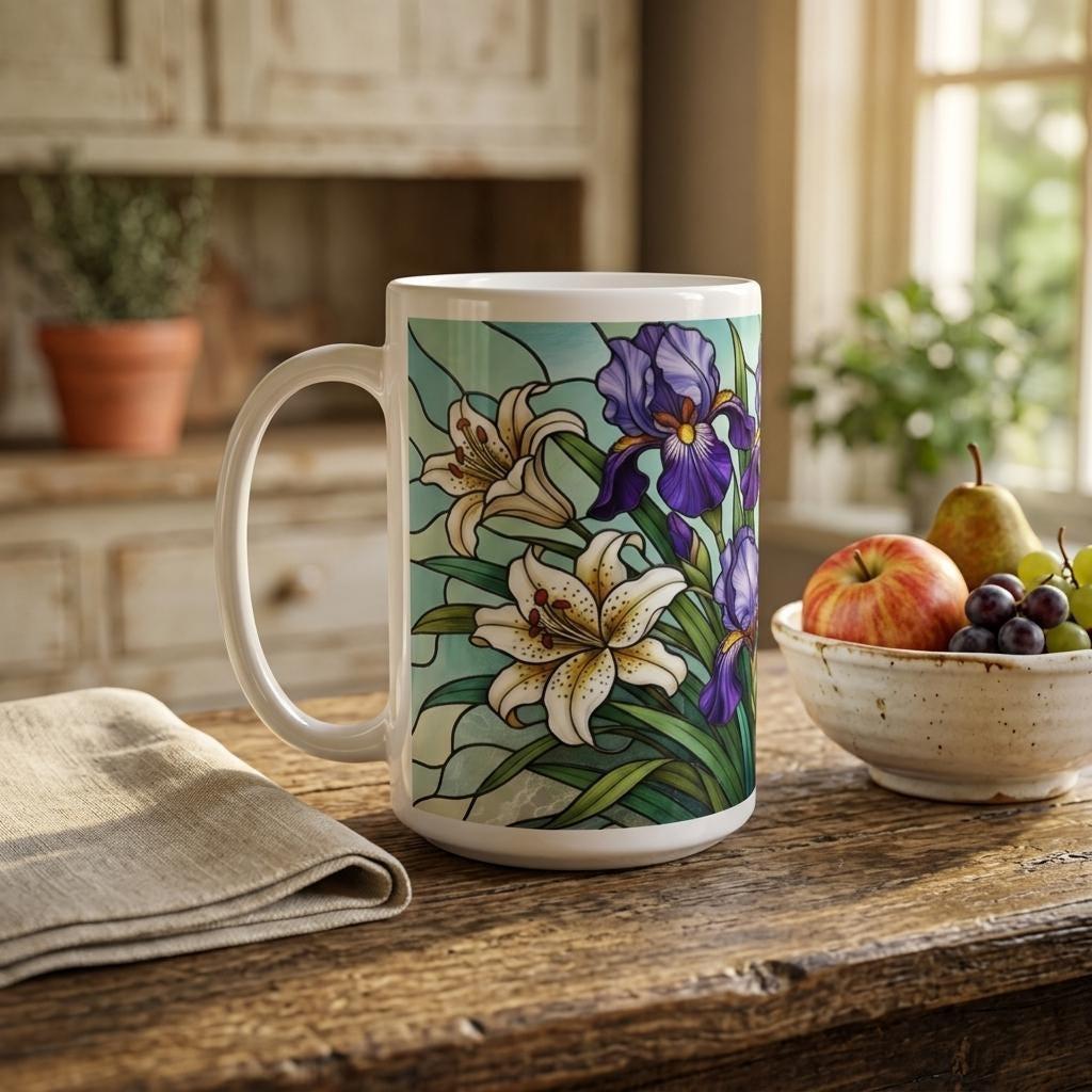 Floral Cups -  Large and Small Ceramic Mugs