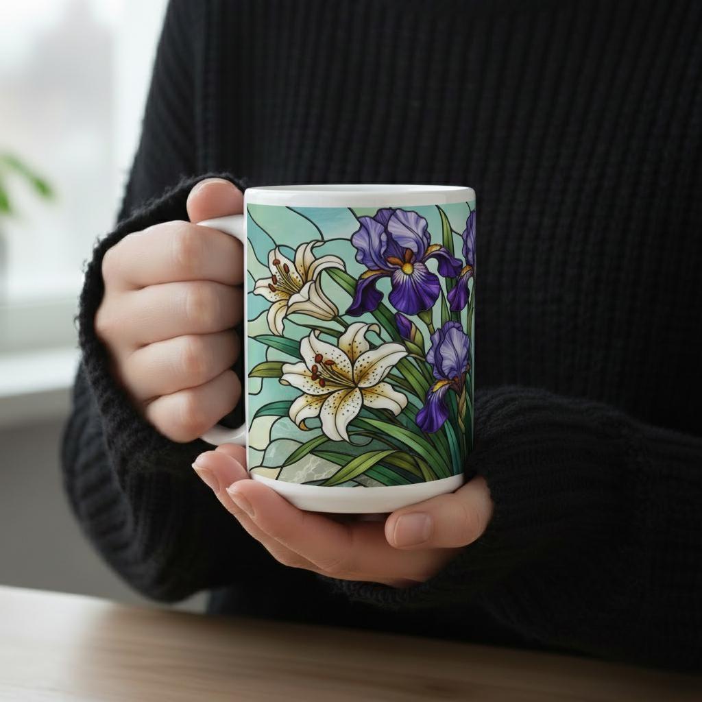 Floral Cups -  Large and Small Ceramic Mugs