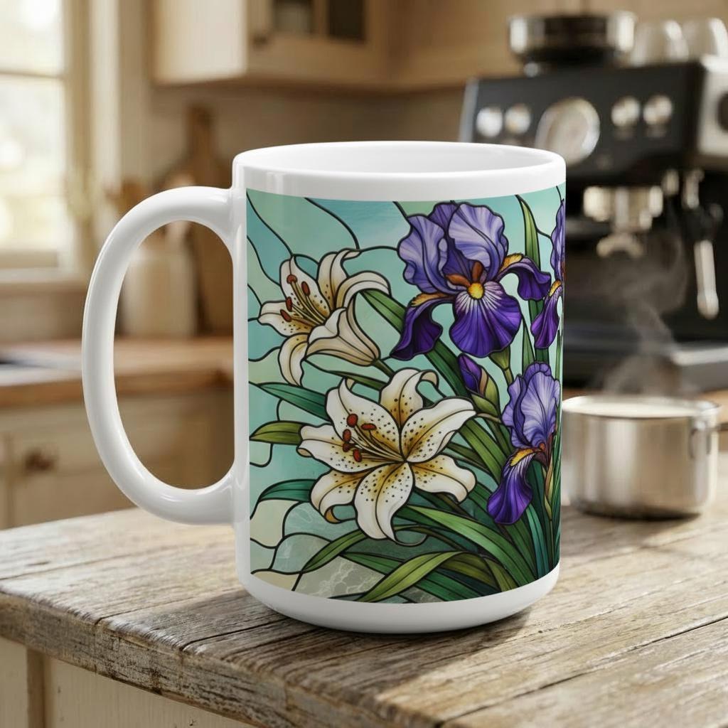 Floral Cups -  Large and Small Ceramic Mugs